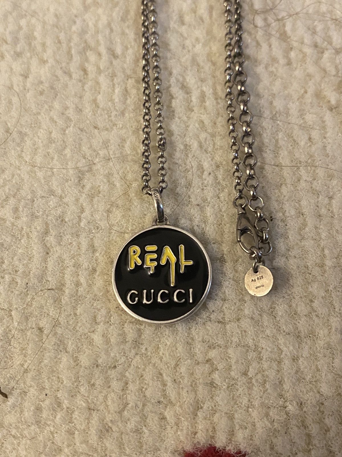 image of Gucci Silver Real Gucci Necklaces, Men's