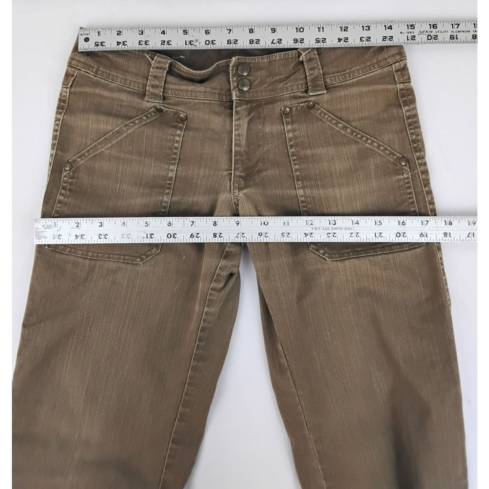 Kuhl Kuhl Low Rise Jeans Women's 4 (29x30) Brown Denim Size 29" - 6 Thumbnail