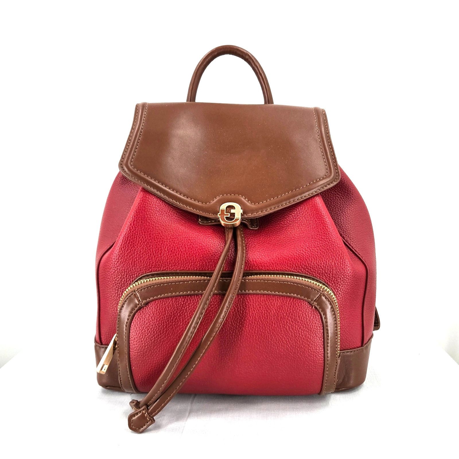Walmart Time & Tru Gabriella Drawstring Backpack Persimmon/Chestnut Size ONE SIZE - 1 Thumbnail