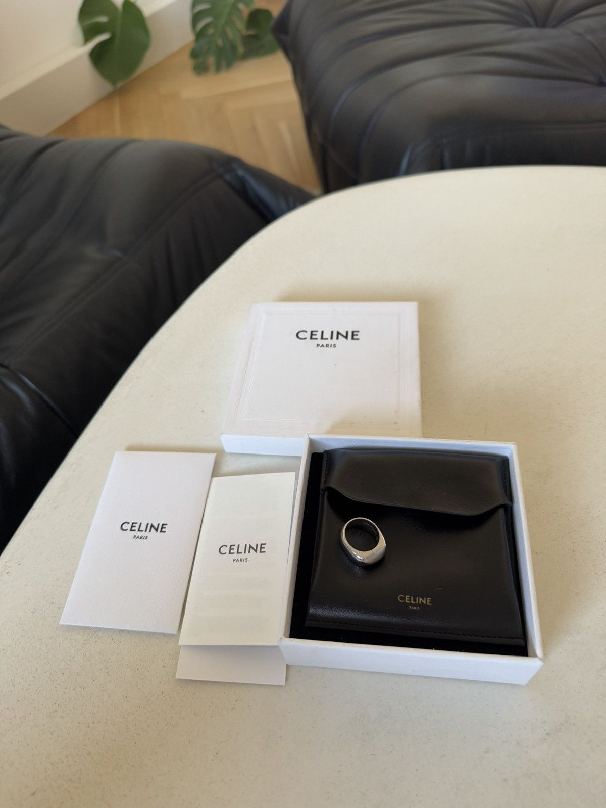 Celine Celine Sleek Modern Silver Ring Designer Luxury Rare unisex Size ONE SIZE - 2 Thumbnail