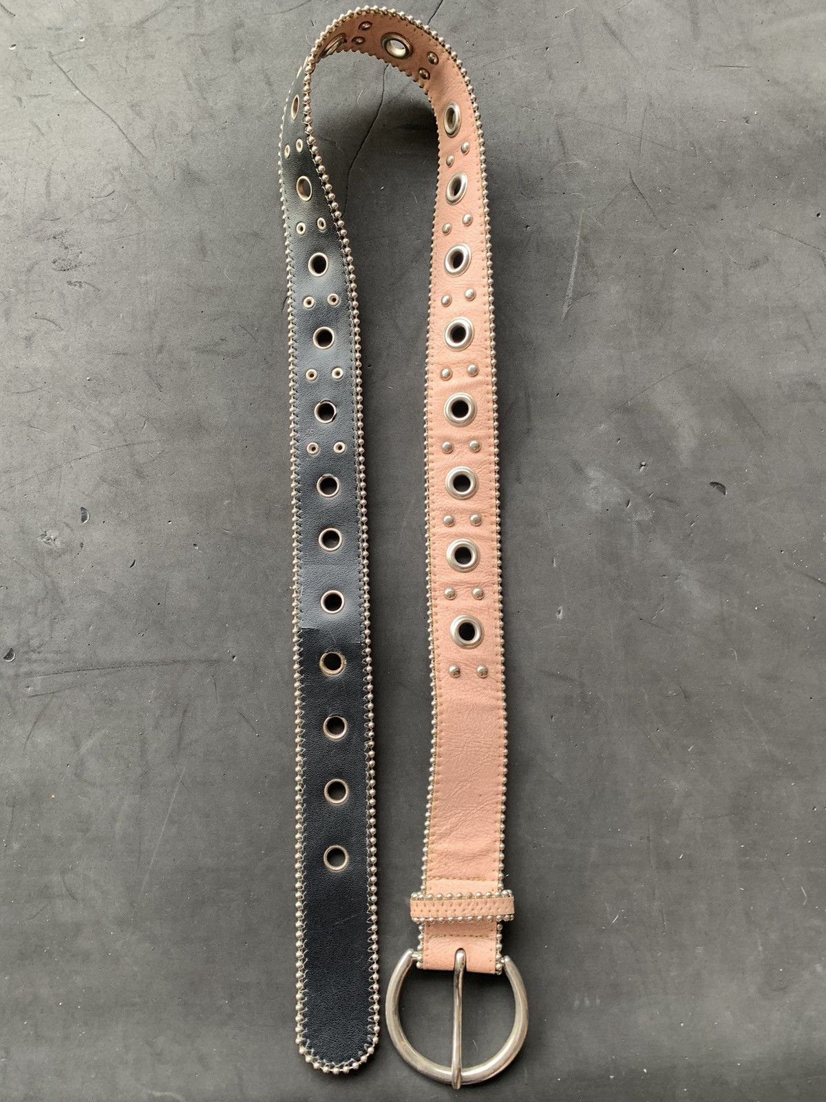 image of 14Th Addiction x Kmrii Bindingofferunknown Belt Gothic Studded Kmrii Styled in Black/Pink, Men's