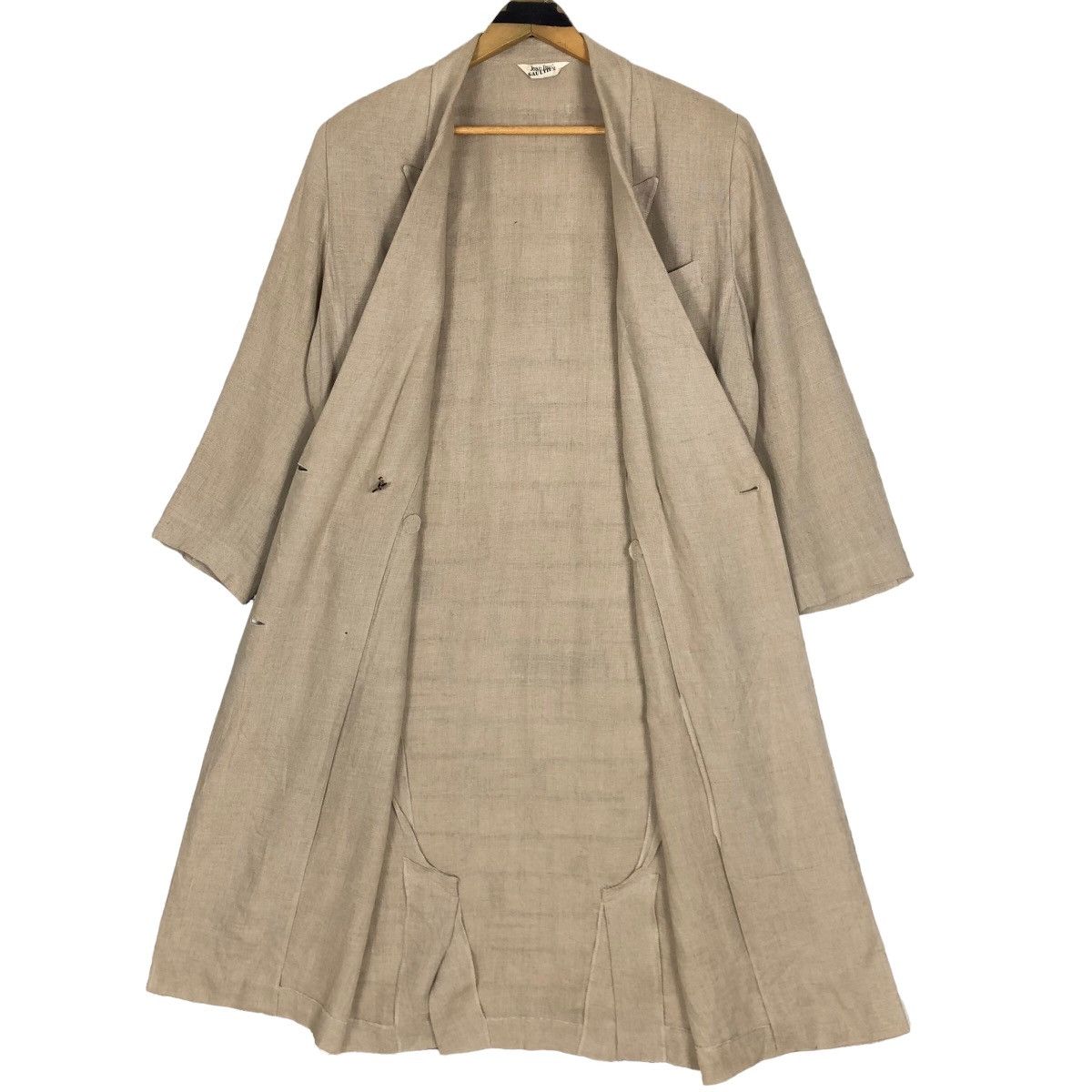 Jean Paul Gaultier Vintage 80s Jean Paul Gaultier Hemp Trench Coat Car Coat Size US L / EU 52-54 / 3 - 9 Thumbnail