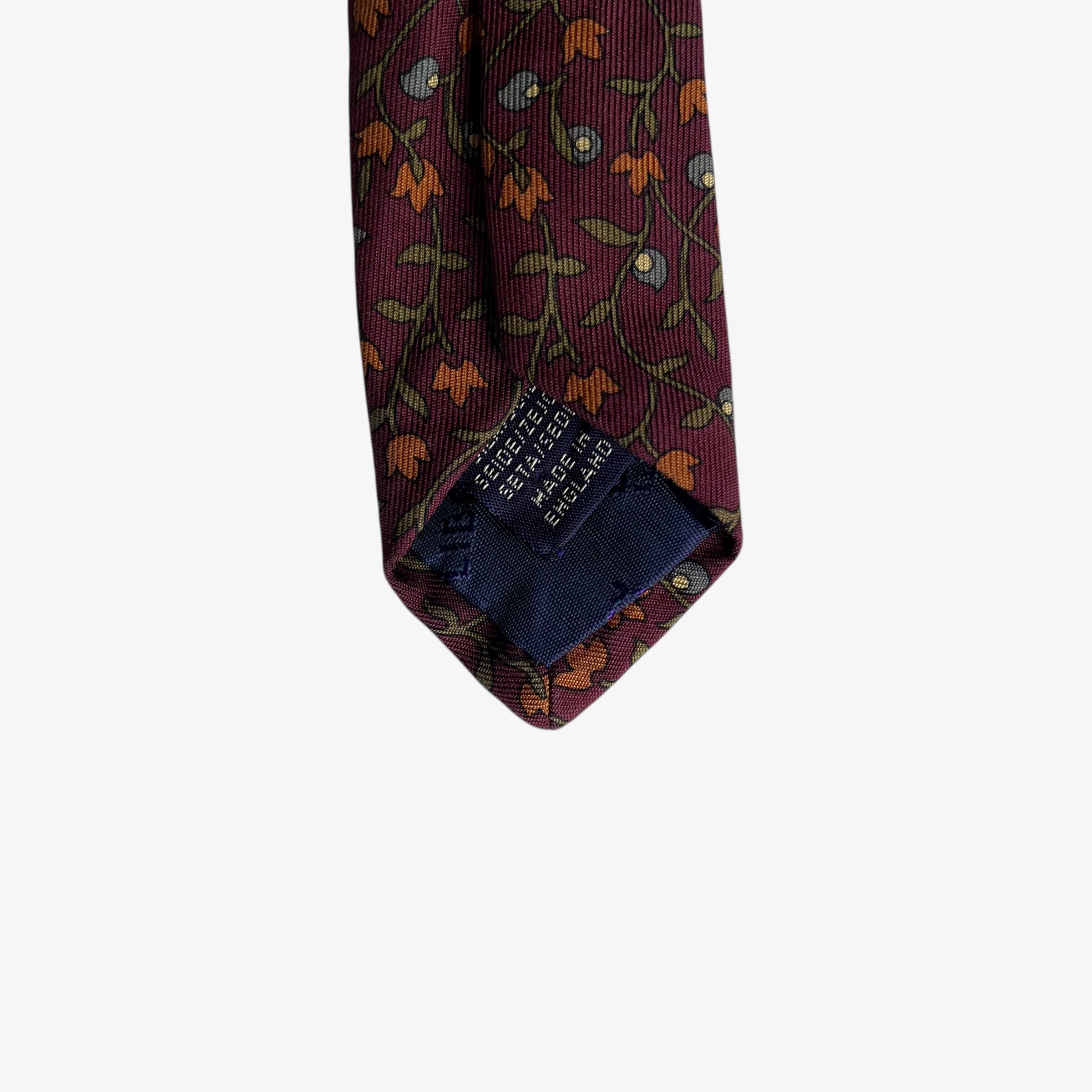 Brooks Brothers Vintage 90s Liberty Orange Floral Print Silk Tie Size ONE SIZE - 3 Thumbnail