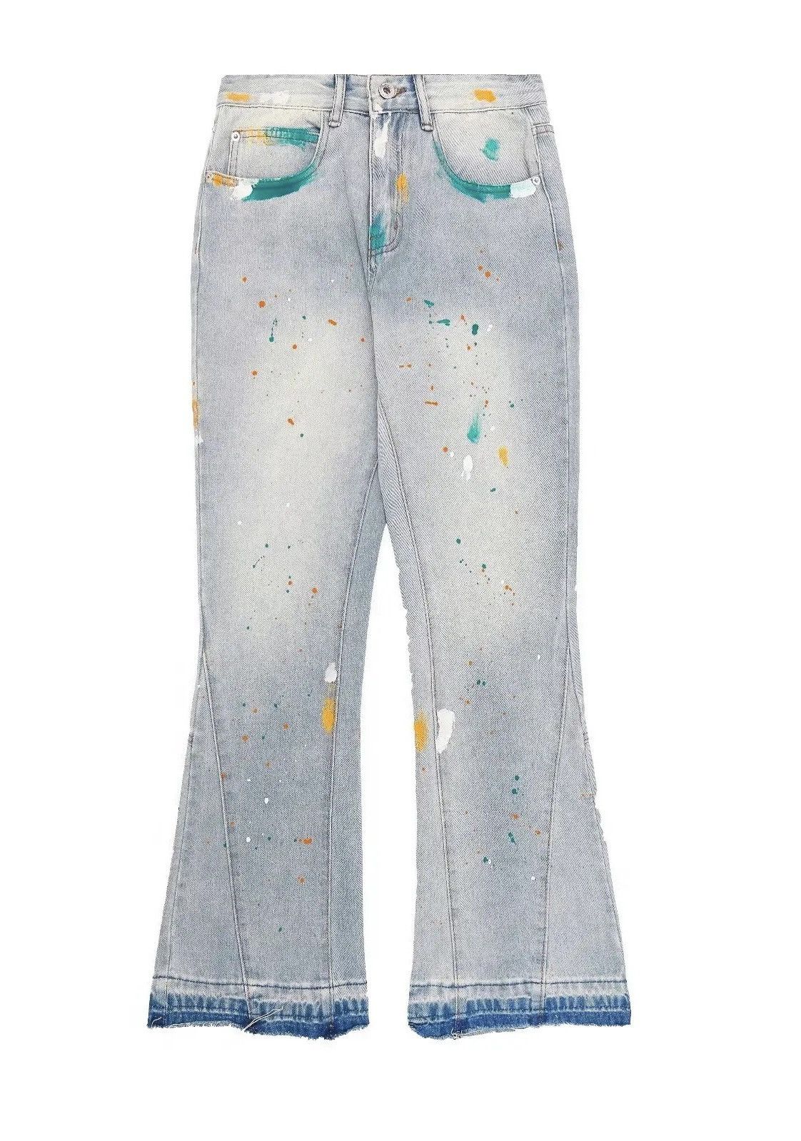 Y2K Ink Graffiti Baggy Ripped Flare Jean