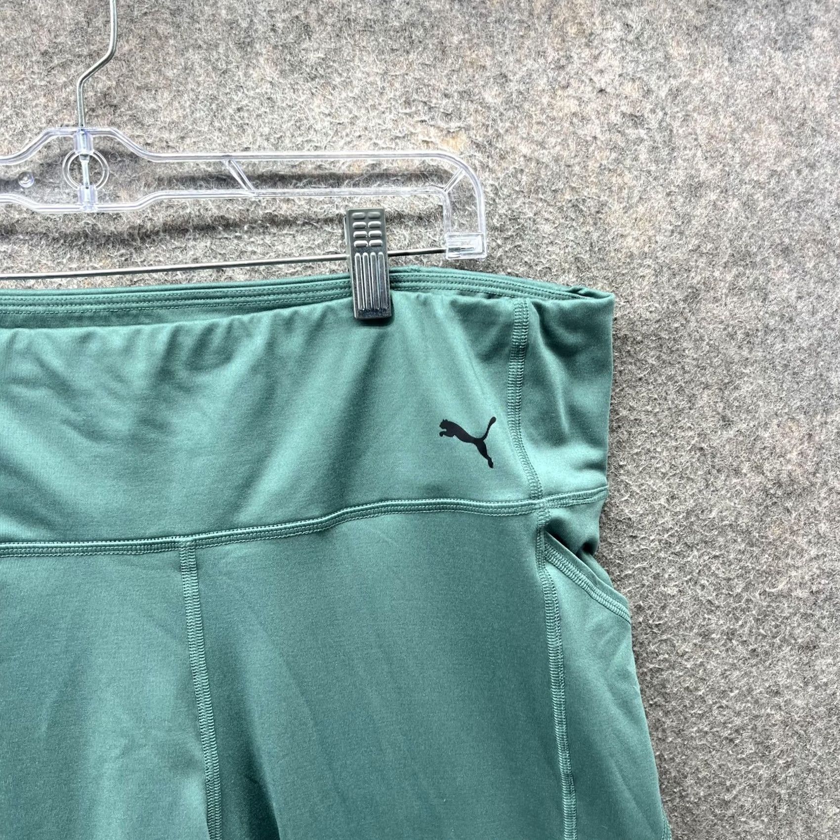 Puma Puma Leggings Womens 2X Green Plus Size Ankle Pockets Stretch Athletic Yoga Size 40" / US 18 - 4 Thumbnail