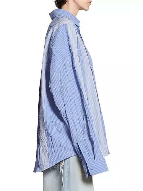 Balenciaga o1mt1gz0924 DIY Shirt Oversized in Light Blue Size US M / EU 48-50 / 2 - 2 Thumbnail