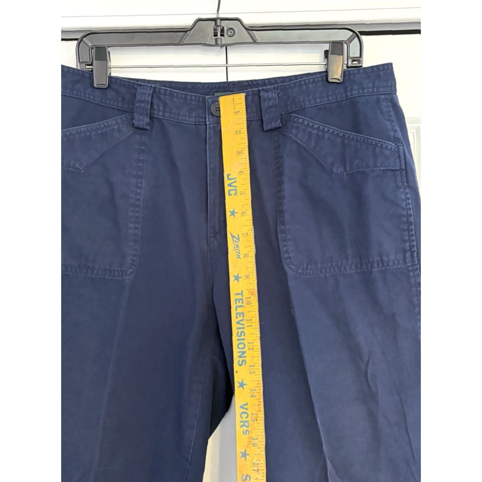 Ralph Lauren Ralph Lauren LRL Shorts Womens Blue Flat Front Bermuda Zip Pocket 12 Regular Cotton Blend Knit Logo Button Zipper Size 34" / US 12 / IT 48 - 4 Thumbnail