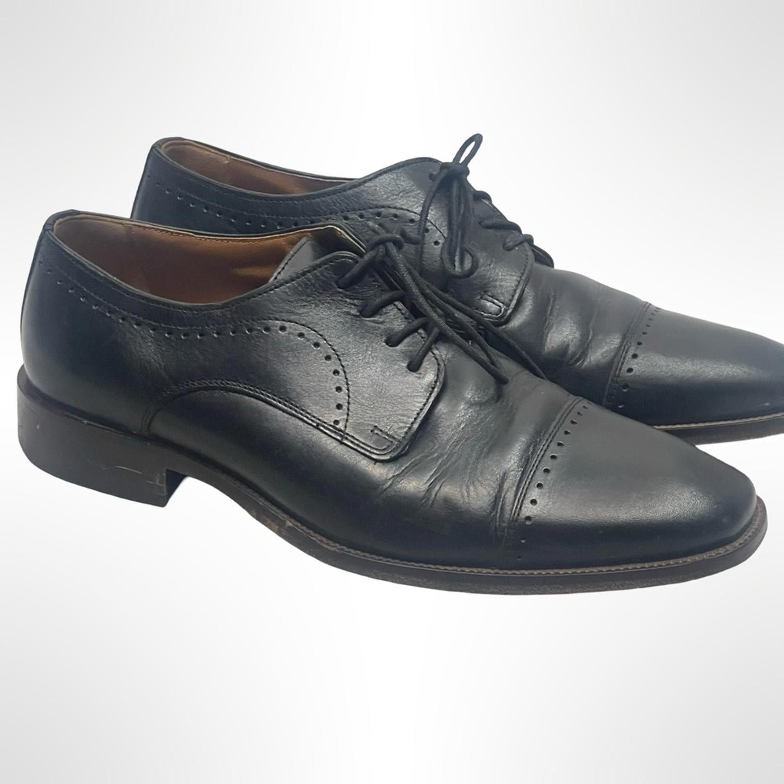 Johnston & Murphy Johnston & Murphy Black Men's Leather Dress Shoes size 9 Size US 9 / EU 42 - 3 Thumbnail