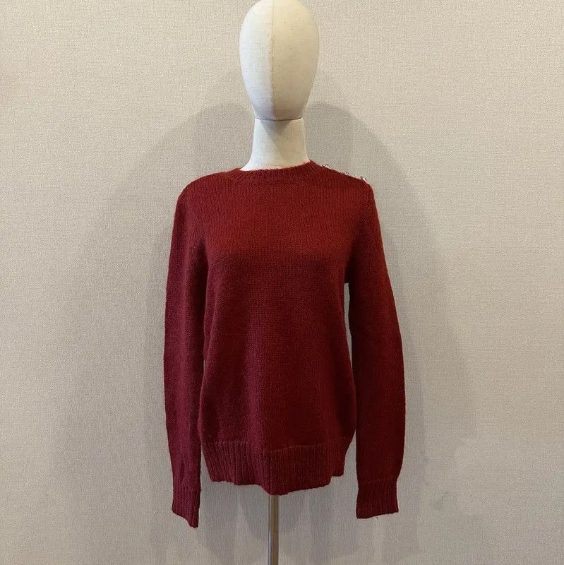 Balmain Balmain Red Cotton Blend Women's Sweatshirt 0089 Size XS / US 0-2 / IT 36-38 - 1 Thumbnail