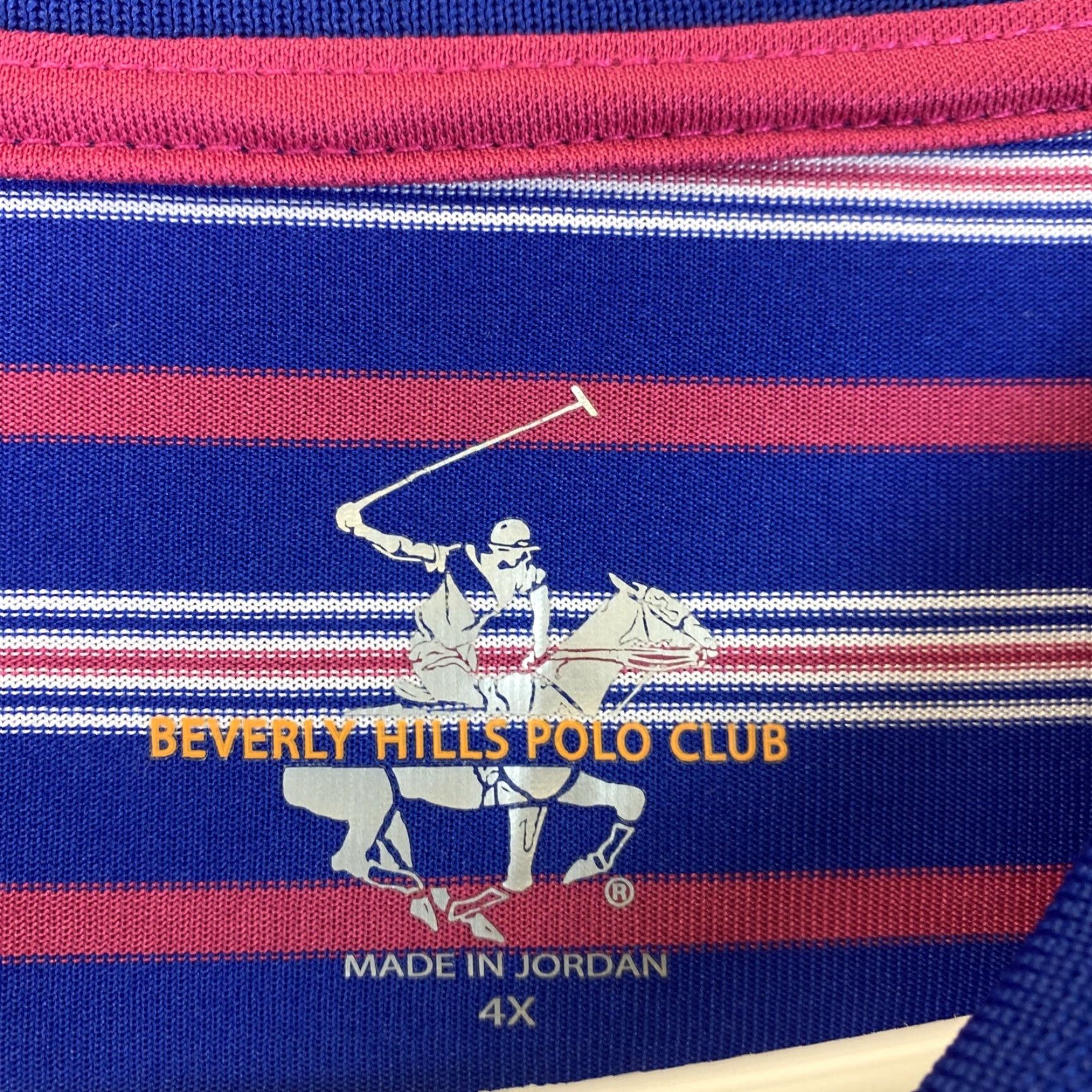 Beverly Hills Polo Club Beverly Hills Polo Club Polo Shirt Mens 4XL Blue Stripe Short Sleeve Golf Shirt Size US XXL / EU 58 / 5 - 3 Thumbnail