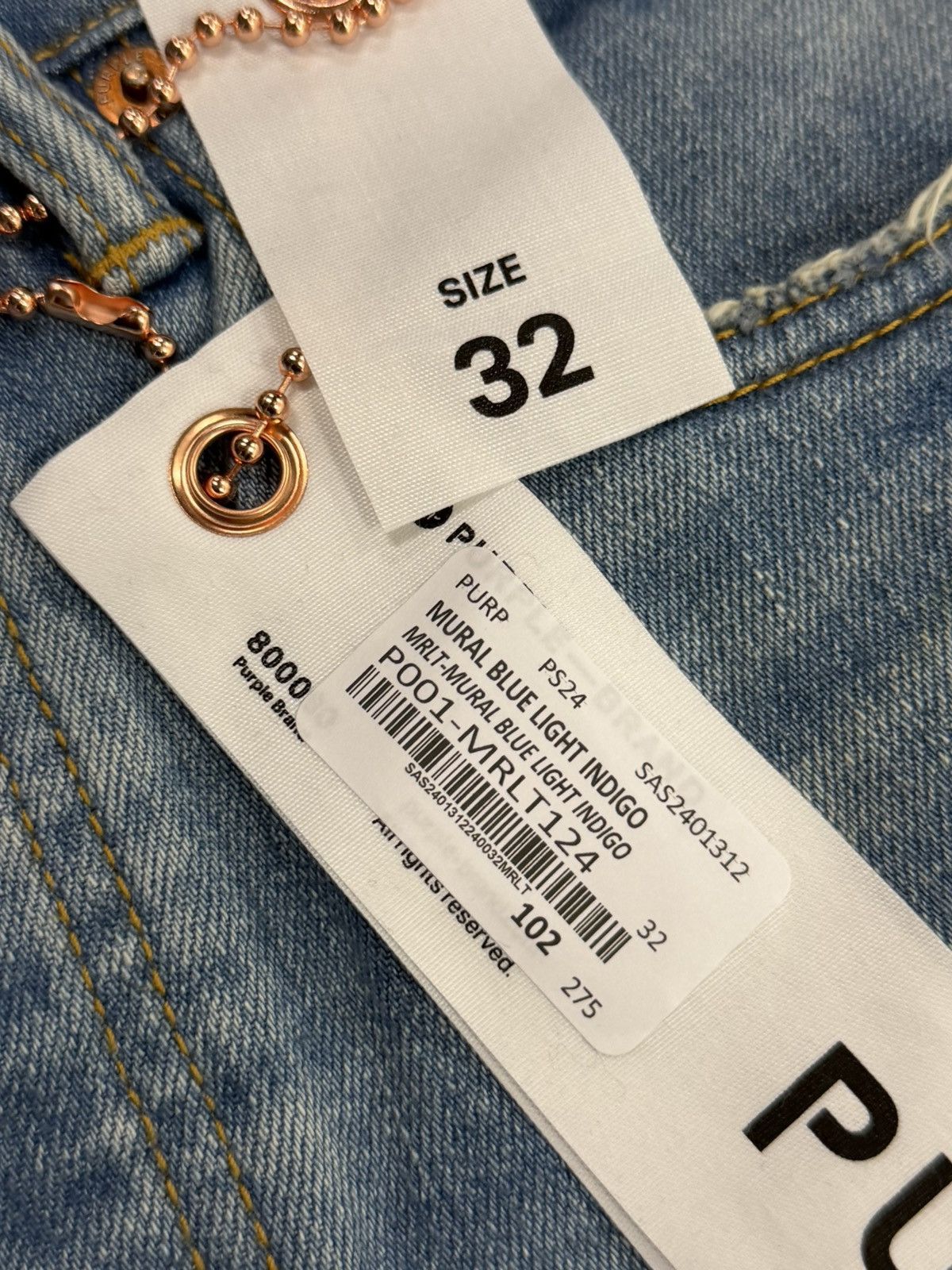 Purple Brand Purple Brand Mural Blue Jean – Light Indigo Size US 32 / EU 48 - 2 Thumbnail