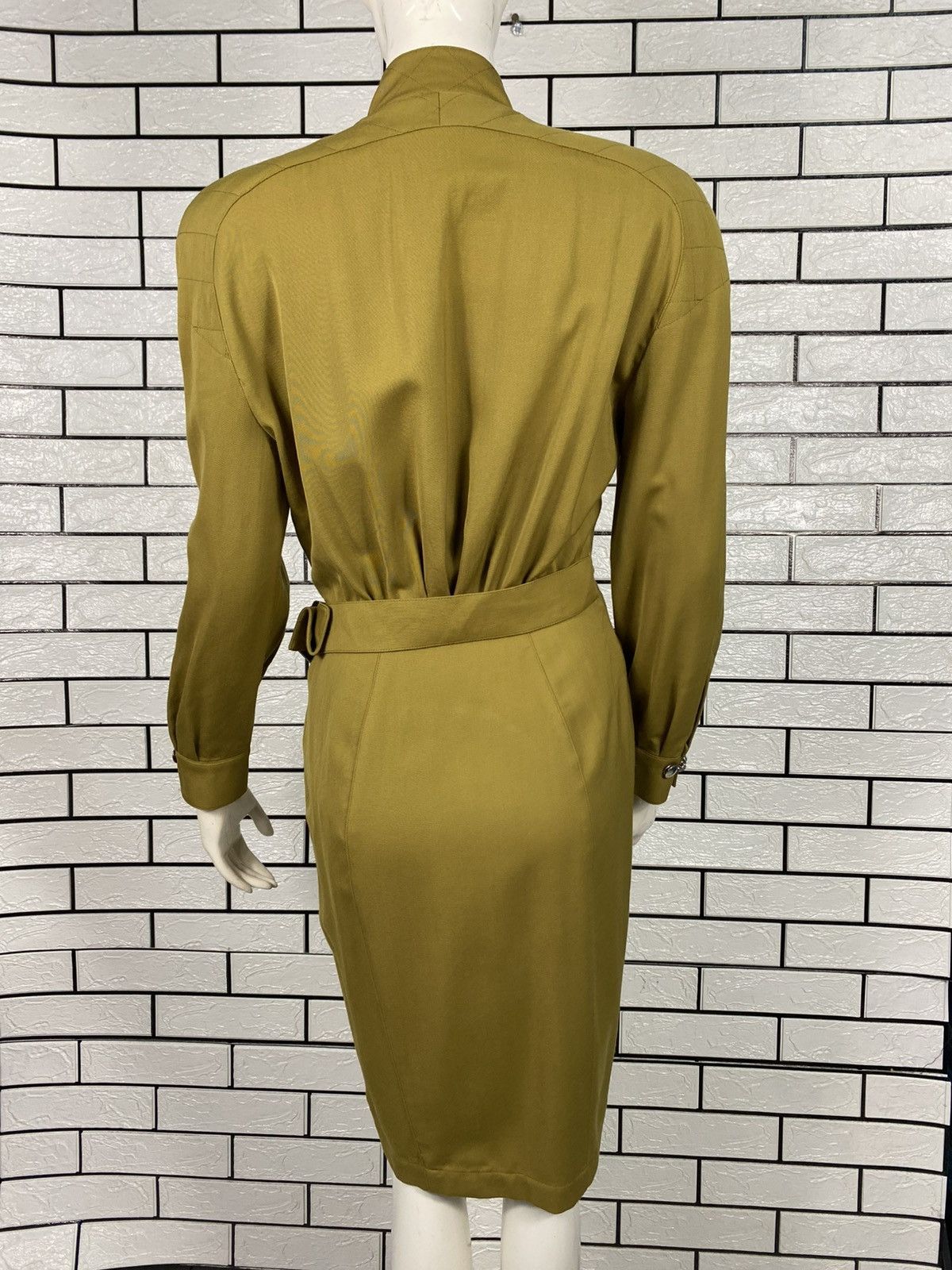 Thierry Mugler 🔥VINTAGE THIERRY MUGLER PARIS WRAP DRESS STRUCTURED CHAIN Size M / US 6-8 / IT 42-44 - 12 Thumbnail