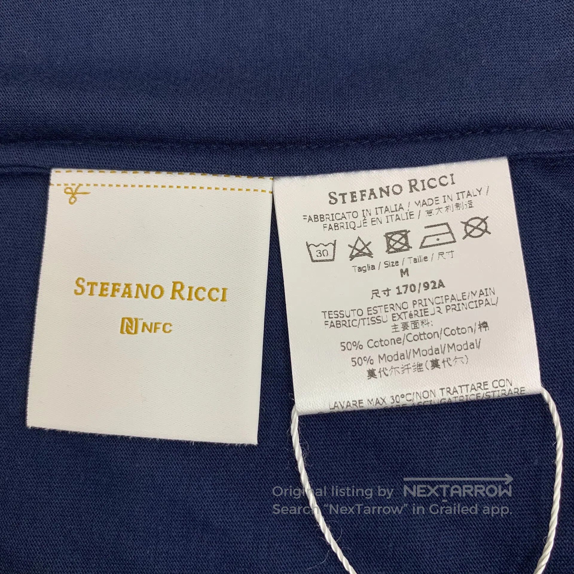 Stefano Ricci Stefano Ricci Dark Blue Cotton Tiger Logo Embroidered Roun Size US M / EU 48-50 / 2 - 8 Thumbnail