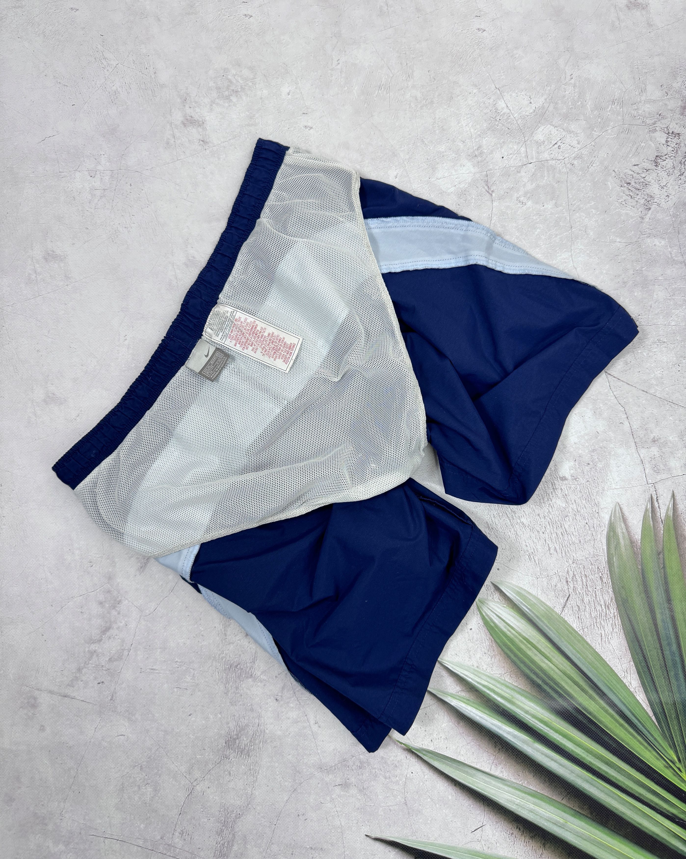 Nike × Vintage Vintage Nike Shorts Swoosh Logo Dark Blue Size US 36 / EU 52 - 8 Thumbnail
