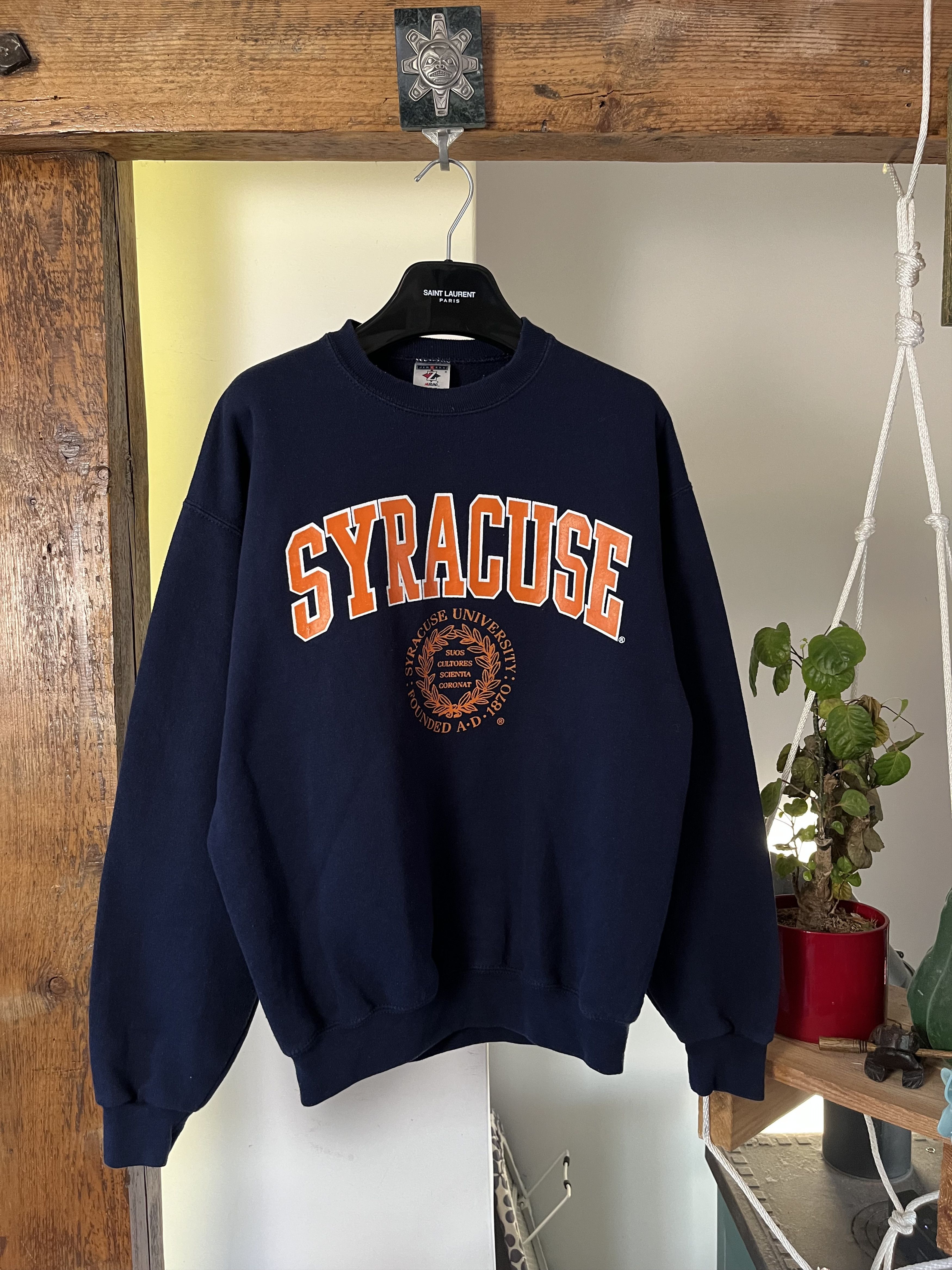 Jerzees × Vintage 90s Syracuse USA New York University Jerzees Sweatshirt Size US M / EU 48-50 / 2 - 1 Thumbnail