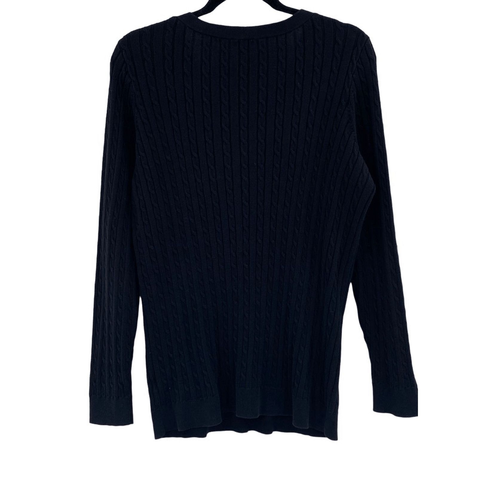 Robert Talbott Talbots Black Ribbed Sweater Pullover 1X Cottagecore Goth Size XL / US 12-14 / IT 48-50 - 2 Thumbnail