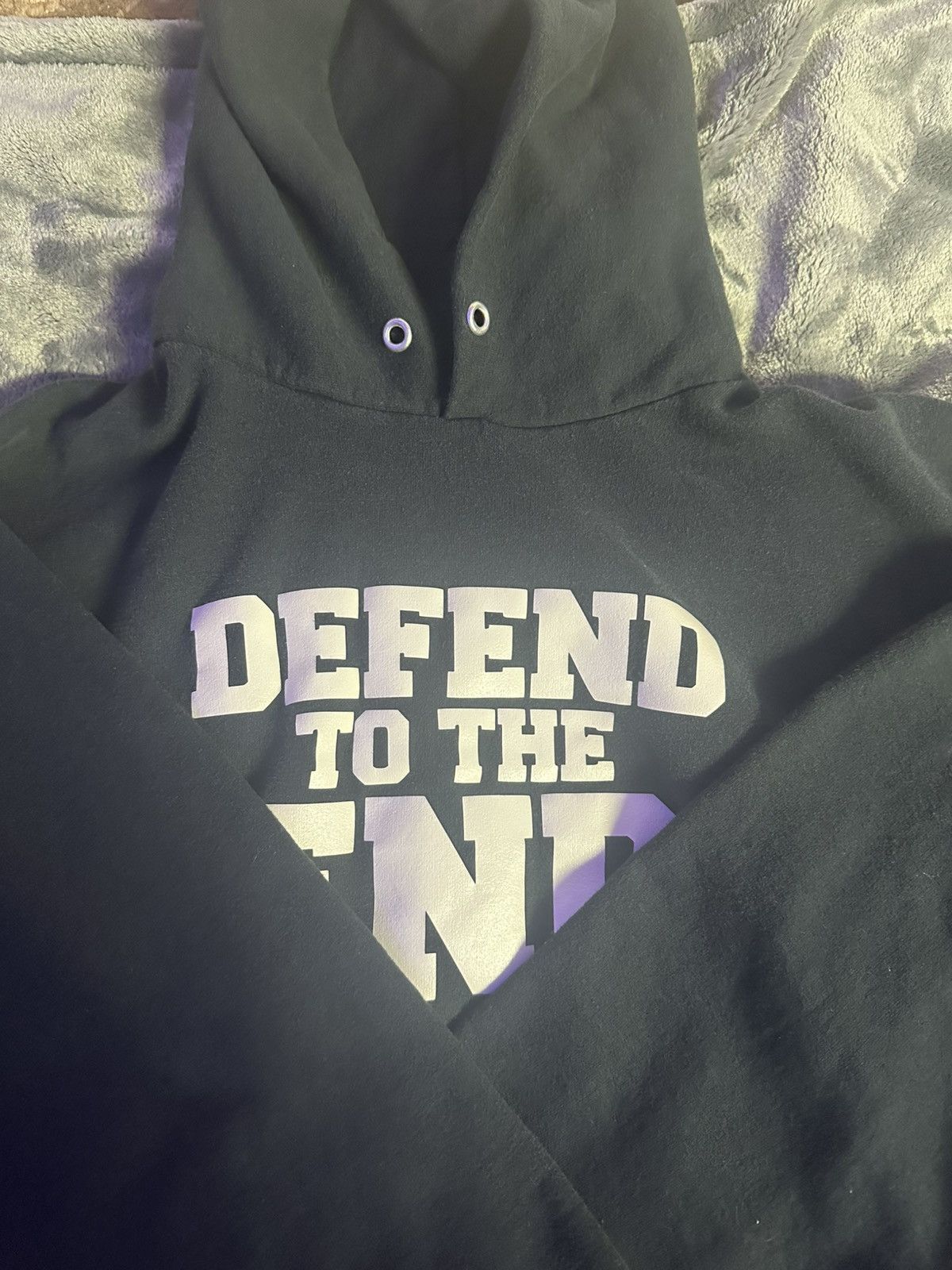 Japanese Brand × Vintage Defend To The End-Black Hoodie Size US M / EU 48-50 / 2 - 2 Thumbnail