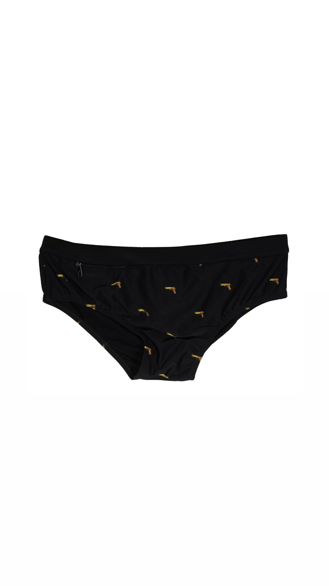 Neil Barrett Gun Print Swim Shorts Briefs Black Large Size US 35 - 1 Thumbnail