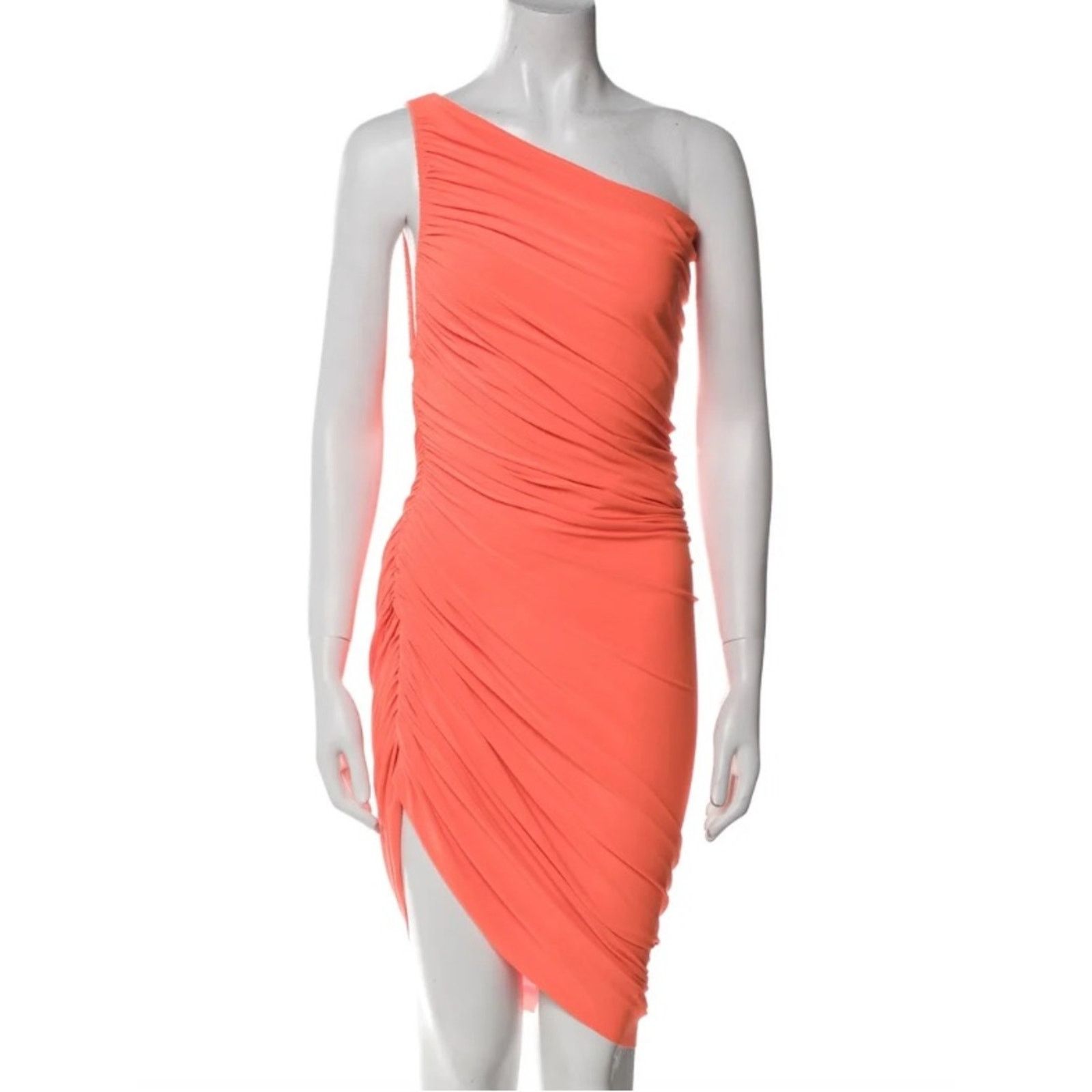 Norma Kamali Norma Kamali $215 Diana Ruched Dress Papaya XS 34 (sz 2) Size XS / US 0-2 / IT 36-38 - 1 Thumbnail