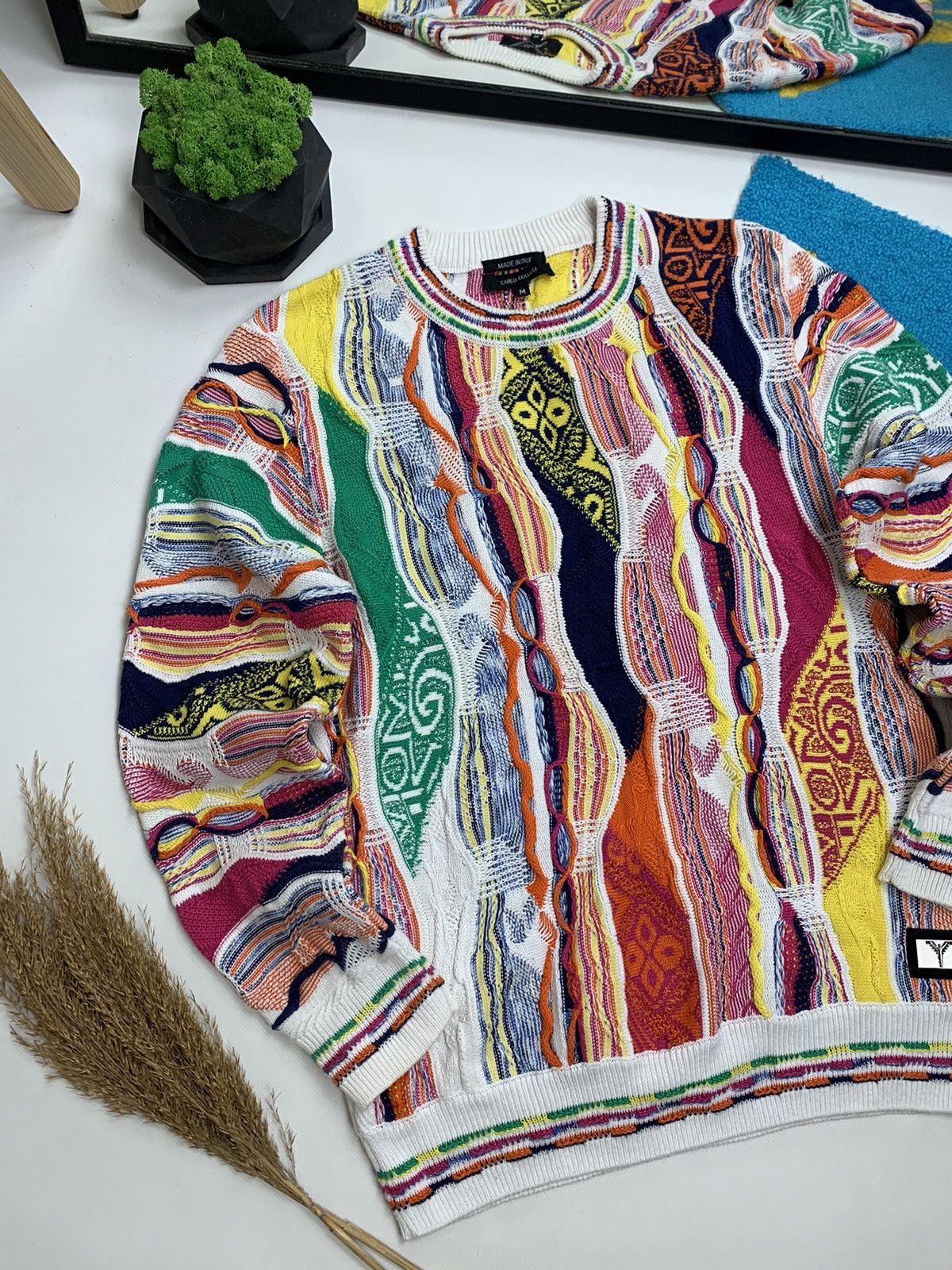 Carlo Colucci × Designer Rare Carlo Colucci Rundhals Pullover Conteduca Heavy Knit Size US M / EU 48-50 / 2 - 2 Thumbnail