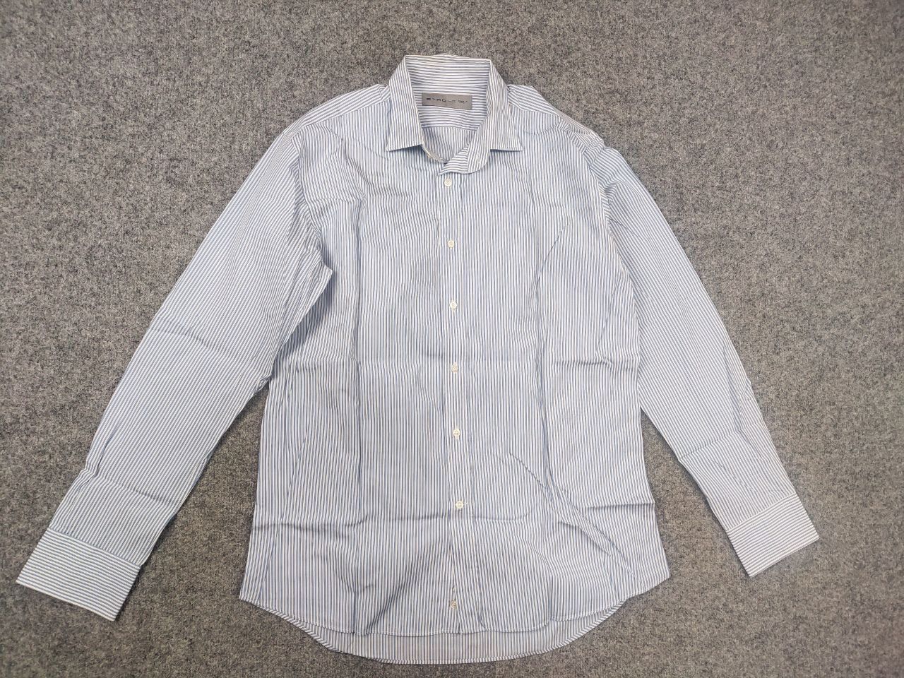 Etro Etro Italy Design long-sleeved shirt blue striped pattern Size US M / EU 48-50 / 2 - 1 Thumbnail