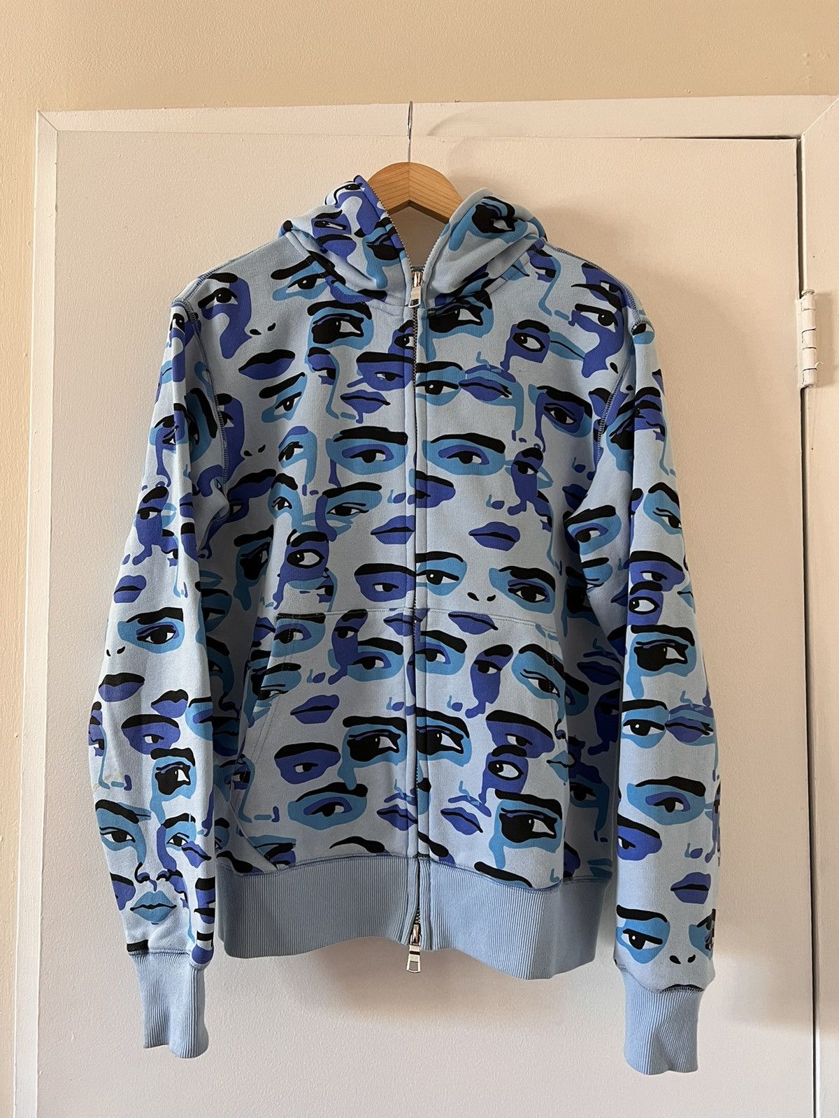 Kidsuper Studios KidSuper Faces Camo Hoodie Blue | Grailed