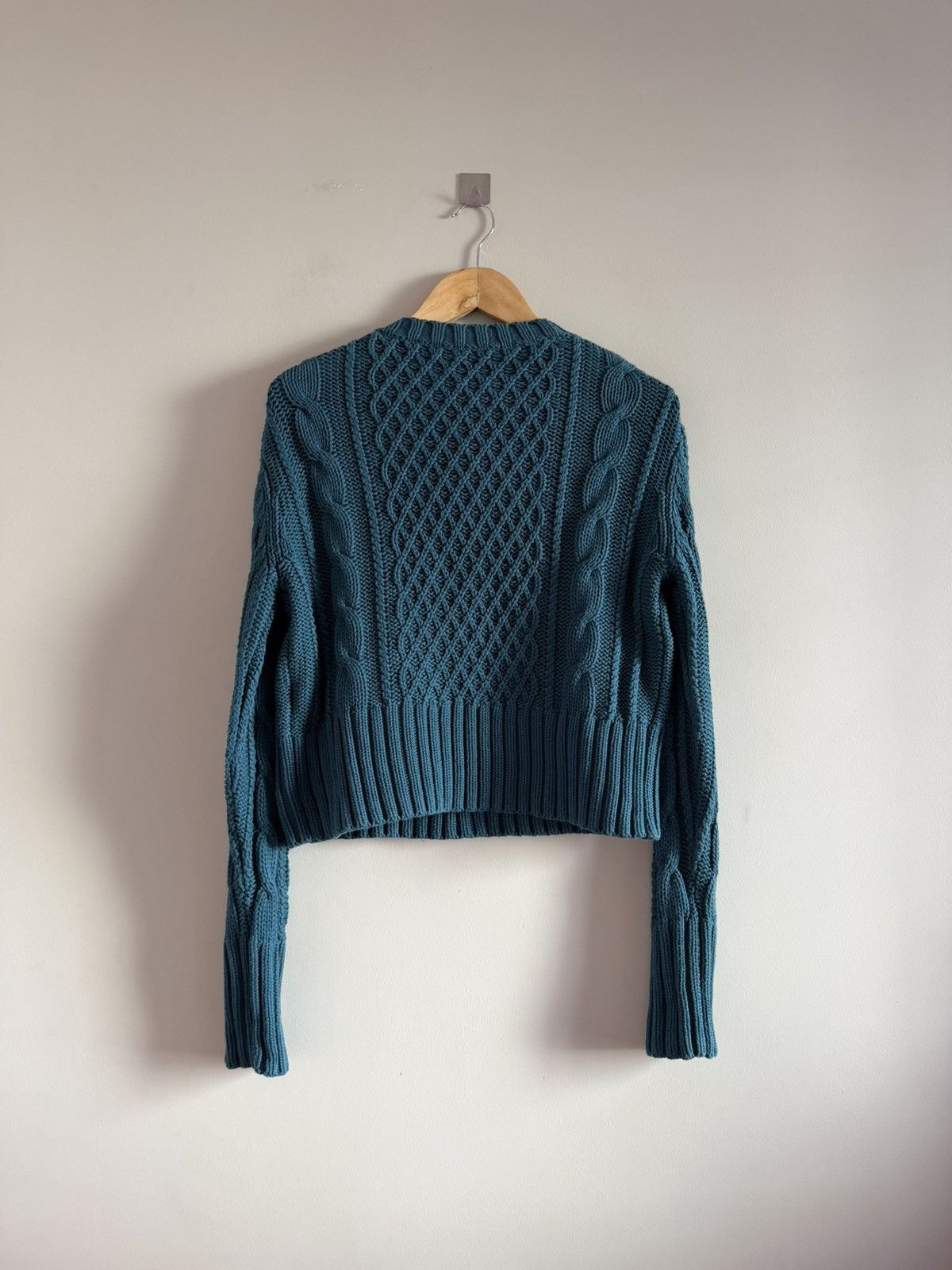 Acne Studios Acne Studios Cable Knit Sweater Blue Kanye West Size L / US 10 / IT 46 - 8 Thumbnail