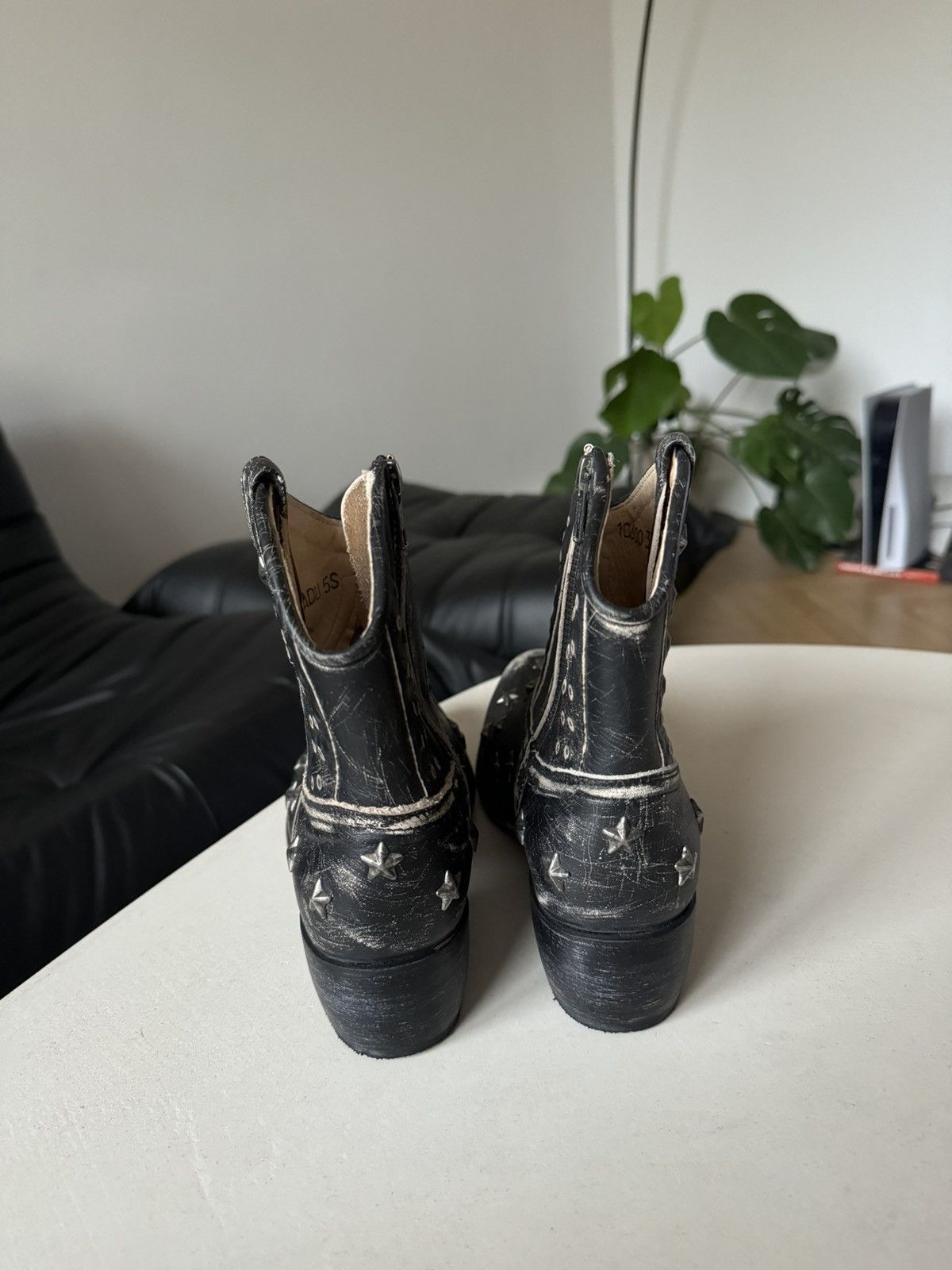 Leather Vintage Sendra Women’s Cowboy Leather Boots Washed Rare Hype Size US 7.5 / IT 37.5 - 3 Thumbnail