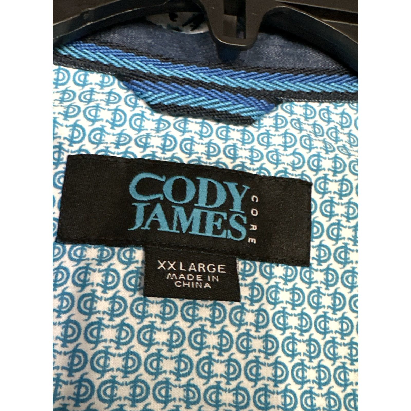Cody James Cody James Core Button Up Shirt 2XL Paisley Western Regular Fit 100% Cotton Blue Button-Down Collar Mens Shirt Size US XXL / EU 58 / 5 - 2 Thumbnail