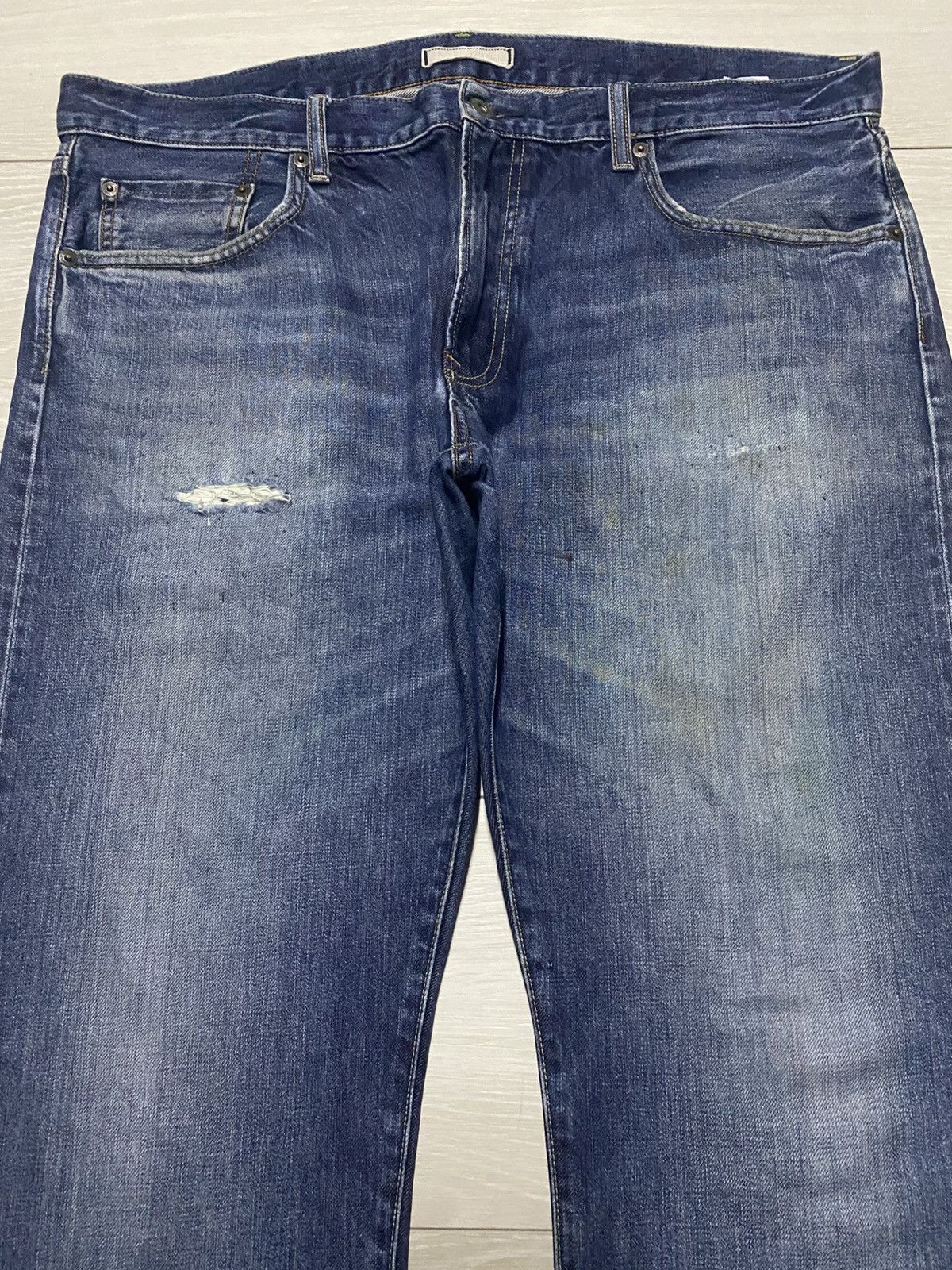 Uniqlo Vintage Japanese Uniqlo Selvedge Blue wash Distressed Jeans Size US 39 - 3 Thumbnail