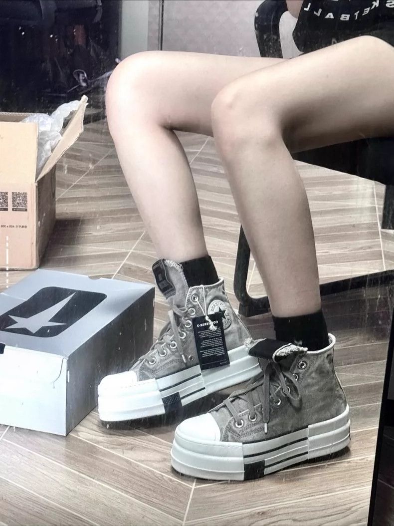 Rick Owens Rick Owens DRKSHDW x Converse High-Top Sneakers-dmc Size US 6 / EU 39 - 1 Thumbnail