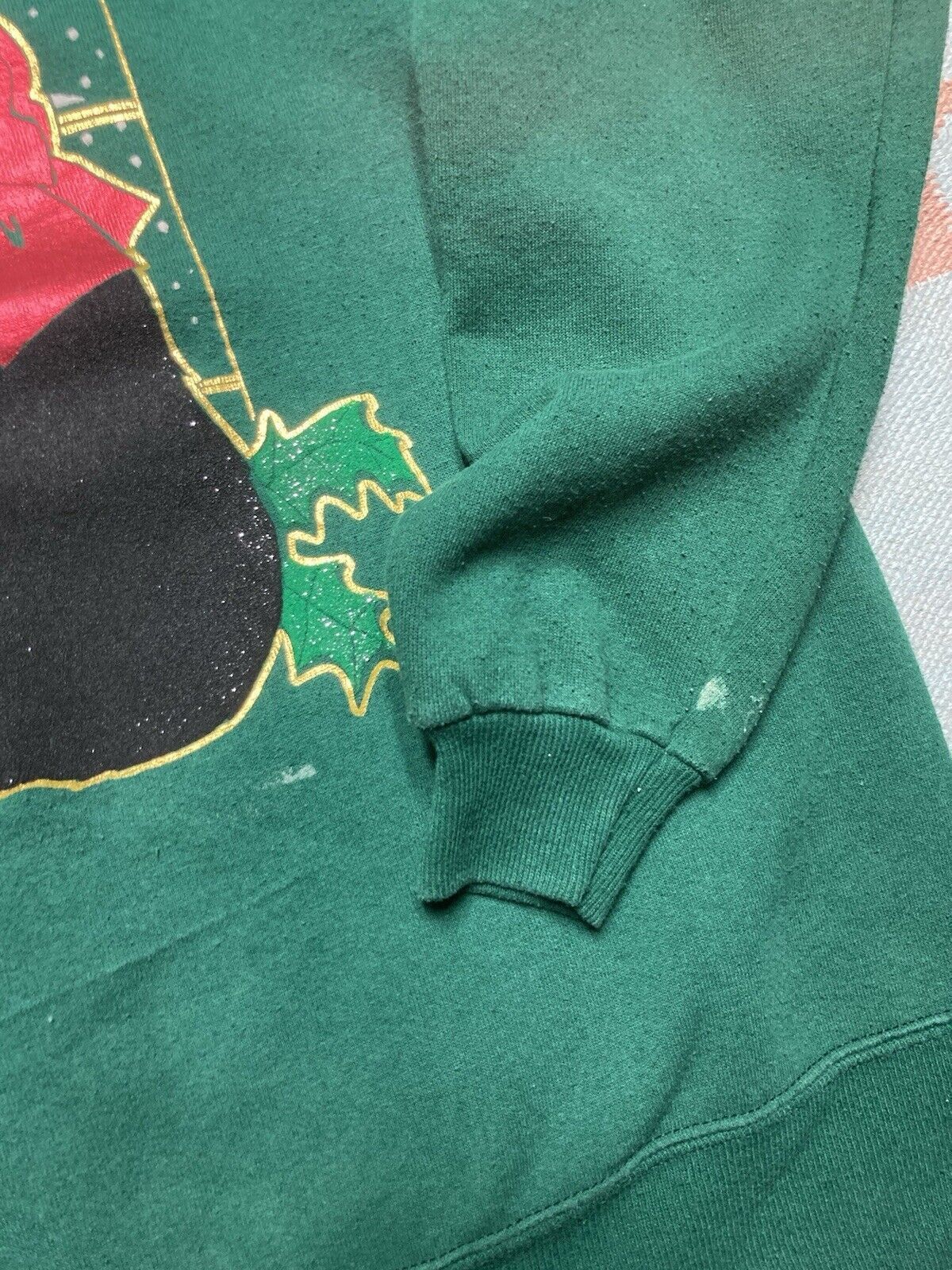 Hanes × Vintage 80s sweatshirt Christmas sweater cat kitty mistletoe snow L Size US L / EU 52-54 / 3 - 3 Thumbnail