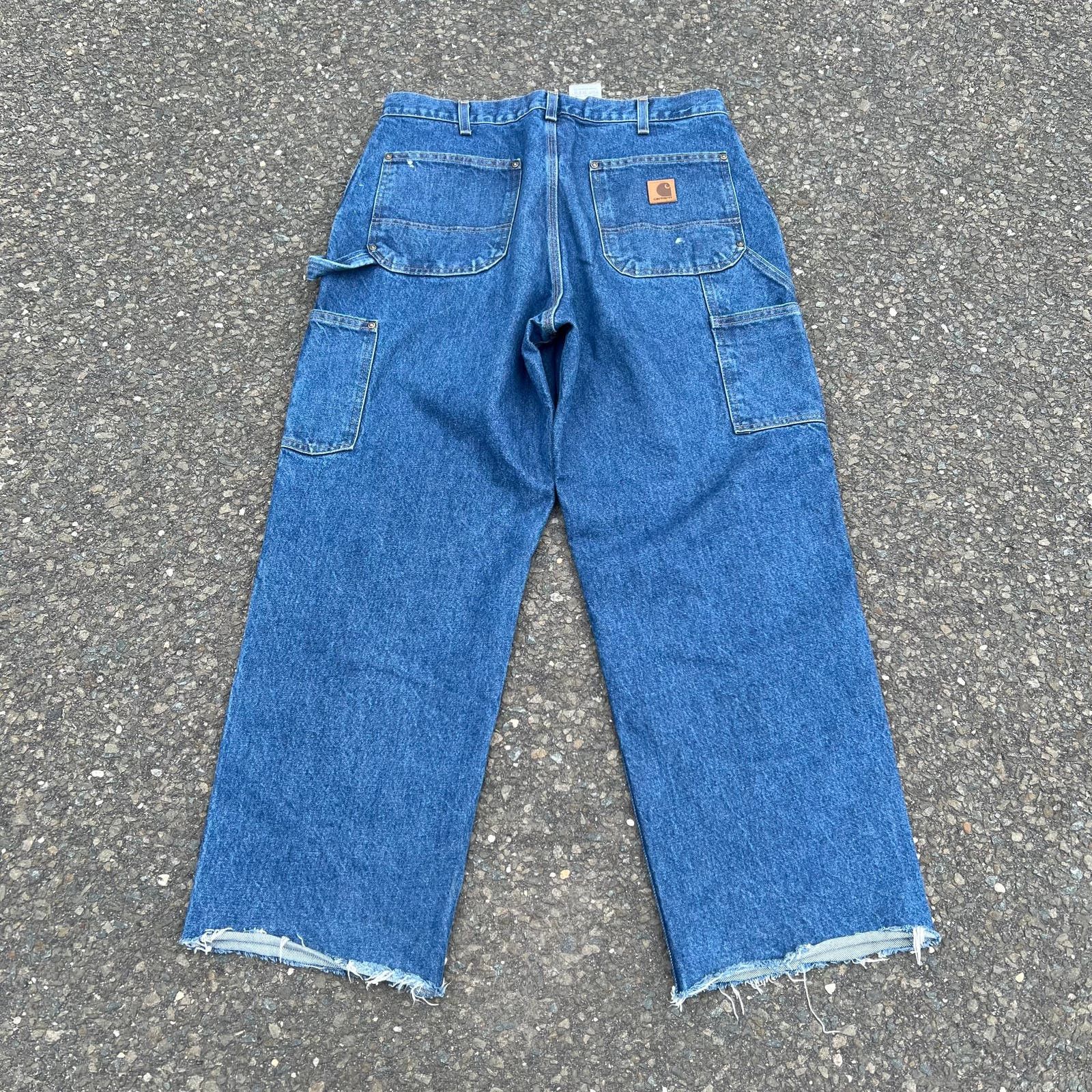 Carhartt × Vintage Vintage carhartt denim jeans blue double knee work wear pant Size US 34 / EU 50 - 3 Thumbnail