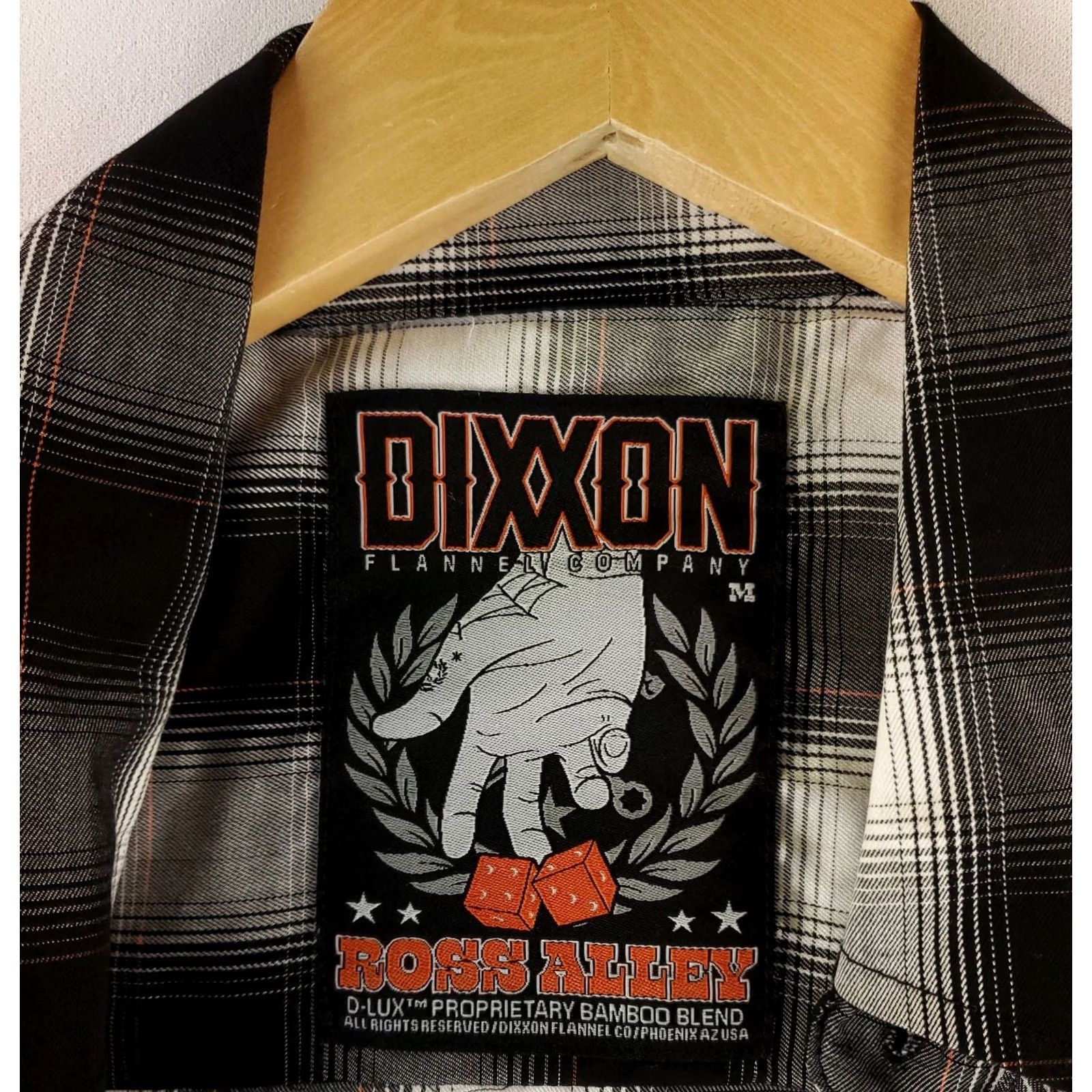 Dixxon Flannel Shirt Mens M Black White Shadow Plaid Ross Alley Short Sleeve, Men's — image 4 of 6