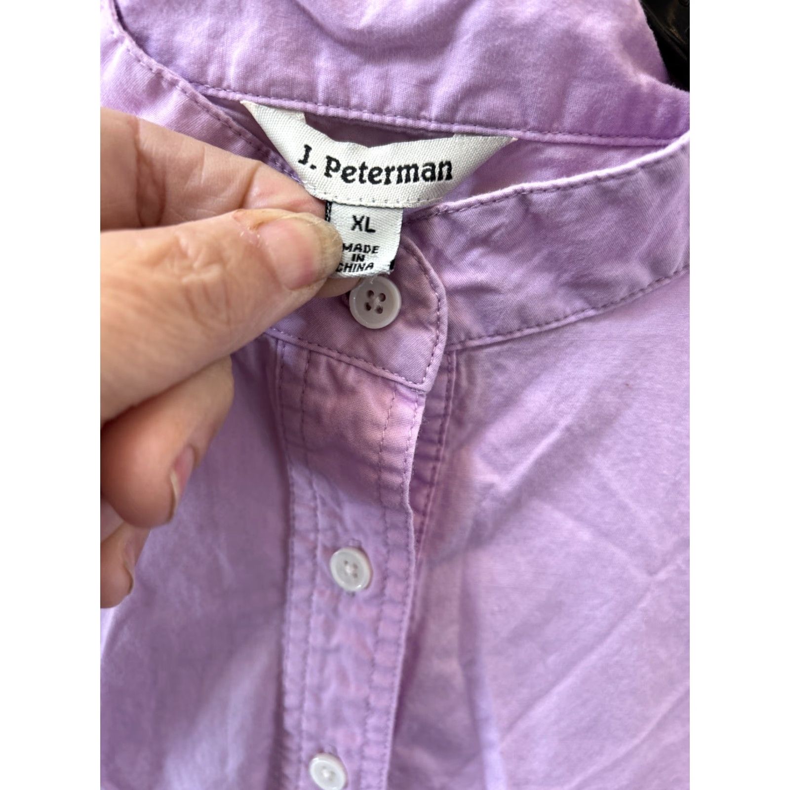 Vintage J. Peterman Shirt Dress Purple Pink XL Long Sleeve Buttondown Cotton Pullover 3/4 Length Casual Workwear Size XL / US 12-14 / IT 48-50 - 3 Thumbnail