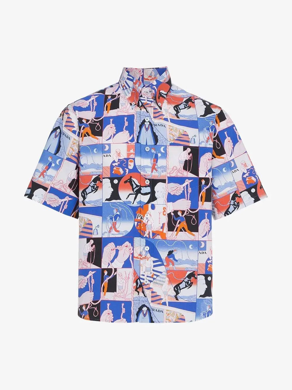Prada Prada SS18 Comic Rope Motif Print Shirt Size US L / EU 52-54 / 3 - 5 Thumbnail