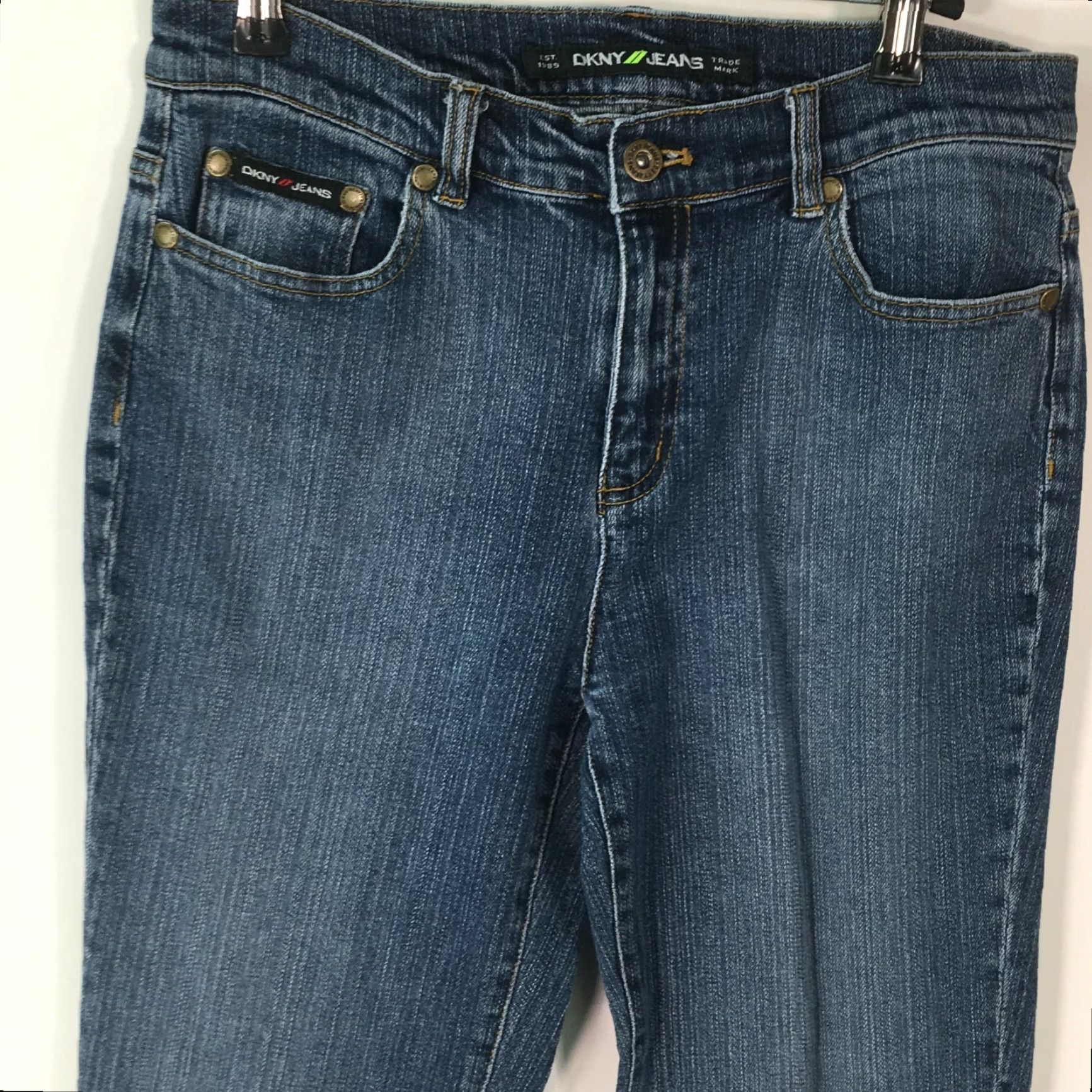DKNY Dkny Jeans Bootcut Women Blue Denim Size 4 Regular Low Rise Stretch 31 in Inseam 5-Pocket Design Vintage No Size 27" / US 4 / IT 40 - 2 Thumbnail