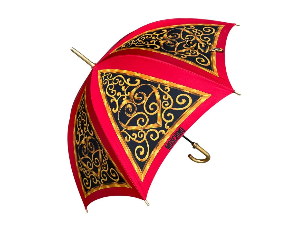 Moschino RARE Vintage Moschino Logo Printed Gold Black Red Umbrella Size ONE SIZE - 1 Thumbnail