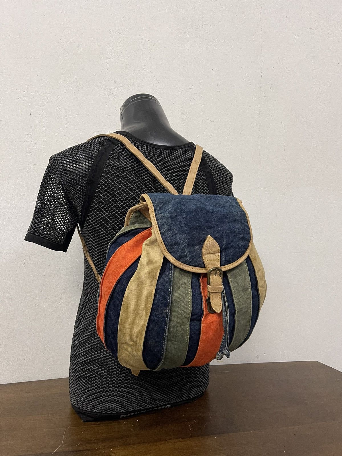 Japan denim Pumpkin Rucksack Bag