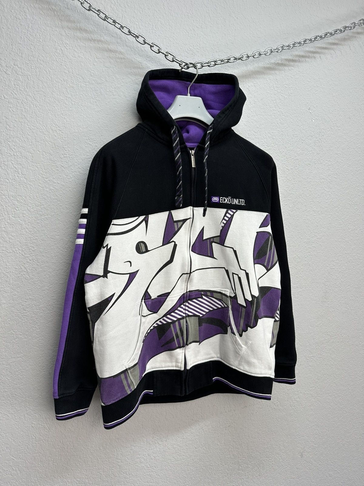 Ecko Unltd. Vintage Y2K Ecko Unltd Boxy Fit Full Zip Over Print Hoodie Size US M / EU 48-50 / 2 - 2 Thumbnail