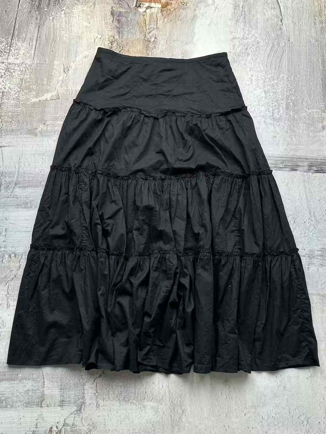 image of Avant Garde x Vintage Super Flare Maxi Skirt in Black, Women's (Size 34)