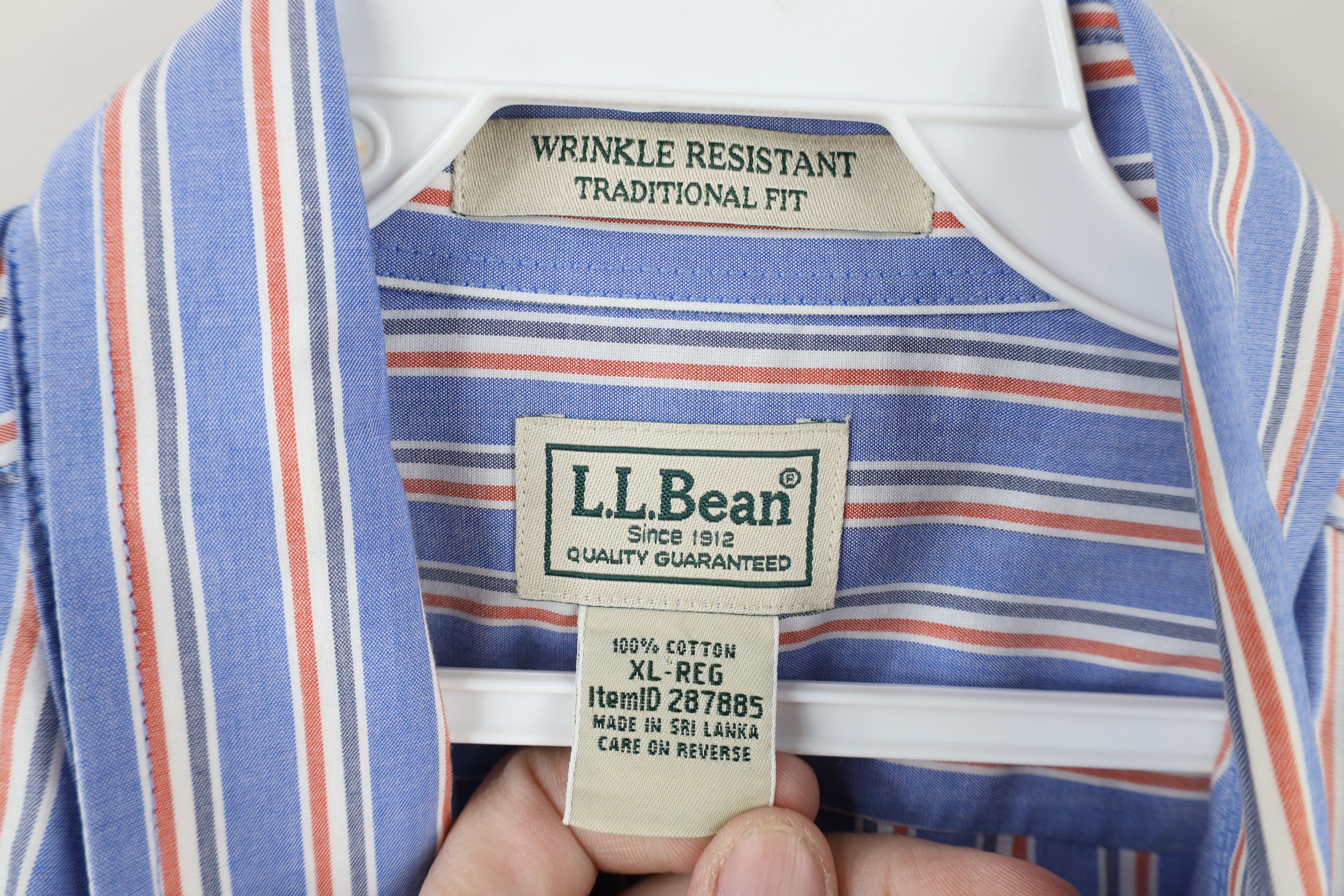 L.L. Bean × Vintage Vintage LL Bean Resistant Striped Collared Button Down Shirt Size US XL / EU 56 / 4 - 7 Thumbnail