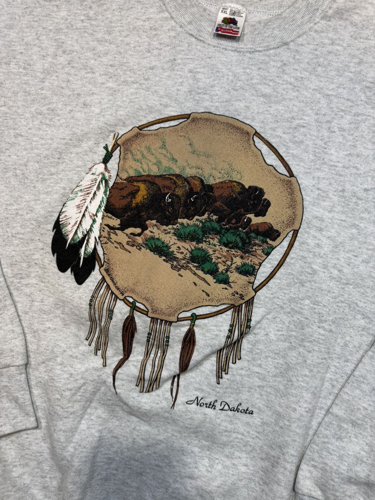 Fruit Of The Loom Vintage North Dakota Sweatshirt Size US XXL / EU 58 / 5 - 4 Thumbnail