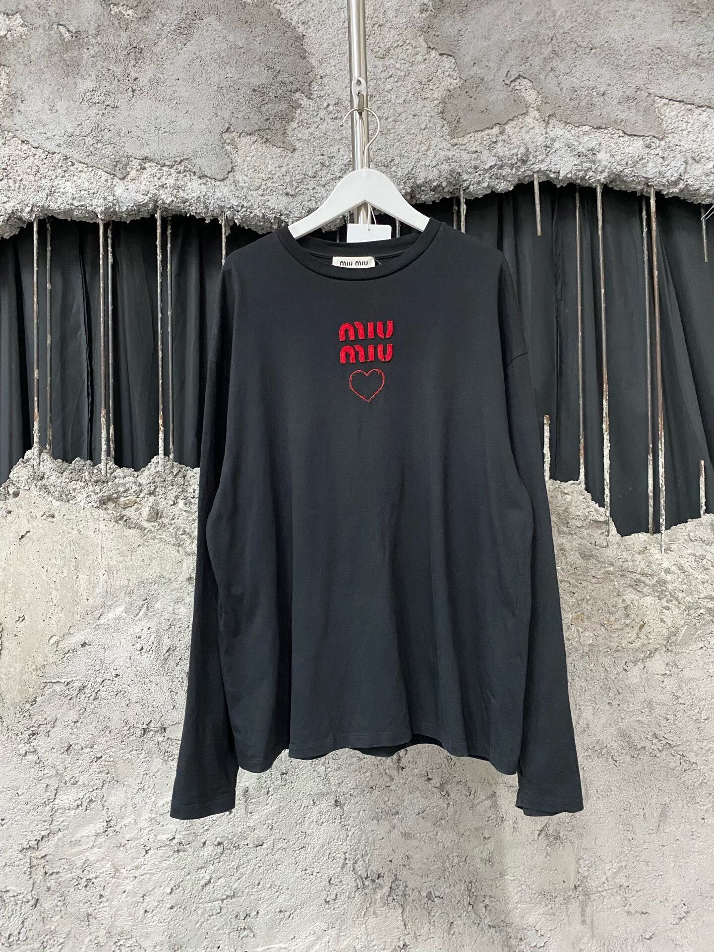 Miumiu Long Sleeve Heart Design Top