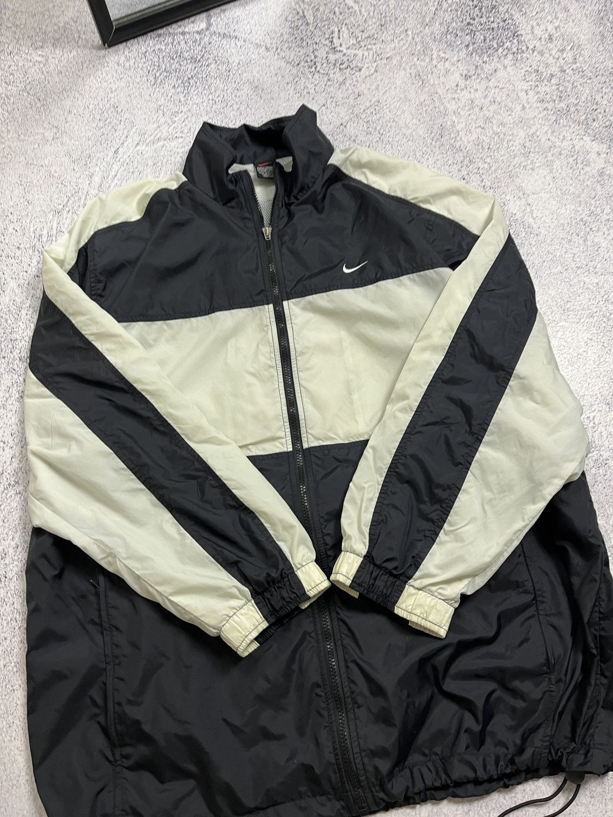 Nike × Vintage Vintage 90’s Nike Nylon Track Jacket Drill Mini Swoosh Y2k Size US L / EU 52-54 / 3 - 11 Thumbnail