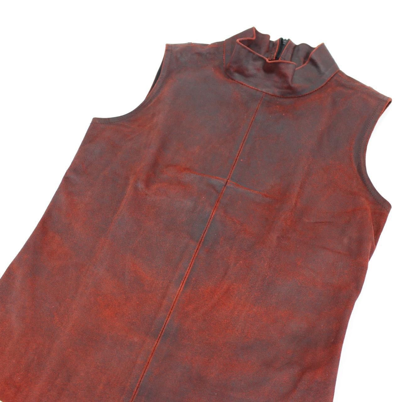 Ann Demeulemeester ANN DEMEULEMEESTER RED PAINTED LEATHER TOP Size S / US 4 / IT 40 - 5 Thumbnail