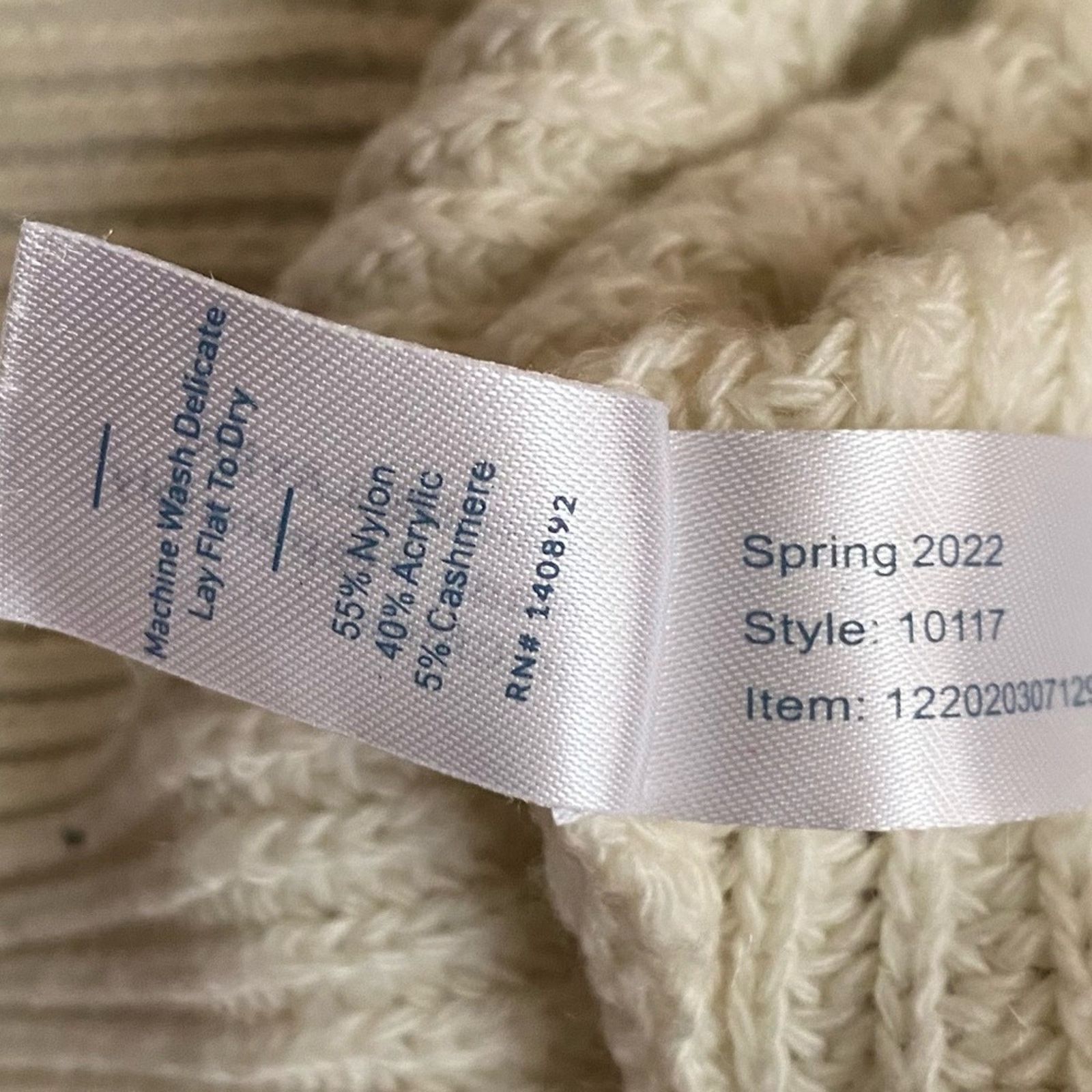 Marine Layer Marine Layer Olivia Sweater Womens XS Cream‎ Crew Neck EUC Size XS / US 0-2 / IT 36-38 - 13 Thumbnail