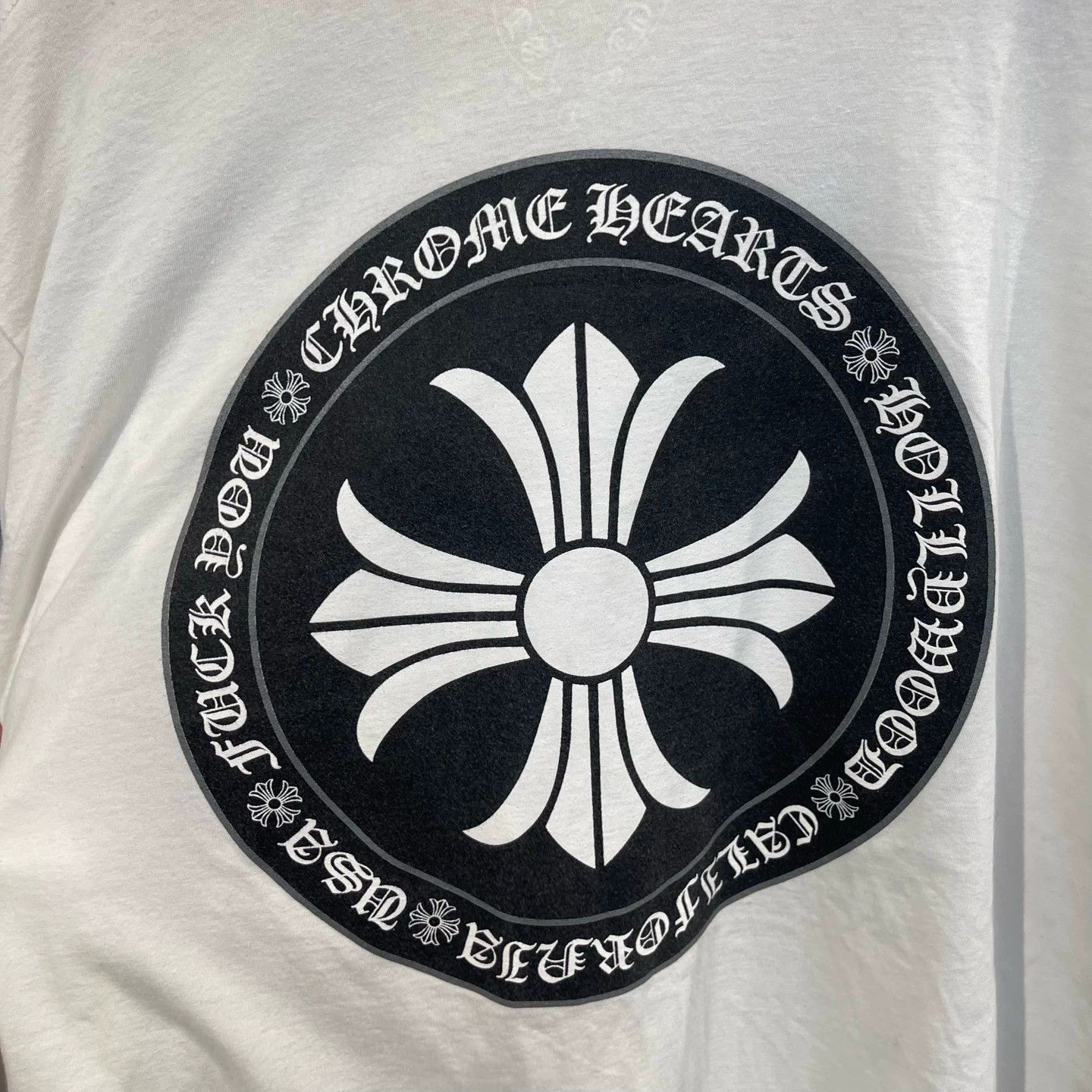 Chrome Hearts CH White Double Cross Tag Circle Sanskrit LS Tee L 99 New Size US L / EU 52-54 / 3 - 6 Thumbnail