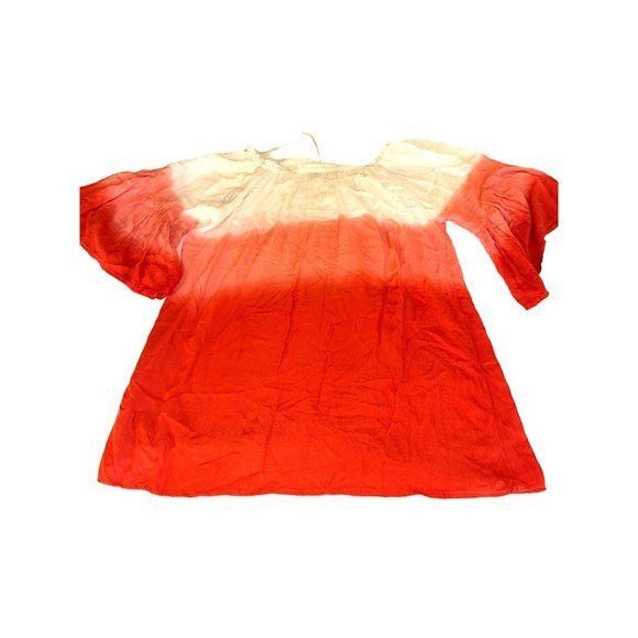 Other 7 Islands XL Dip Dye Red White Rayon Tunic Dress India Boho Size XL / US 12-14 / IT 48-50 - 11 Thumbnail