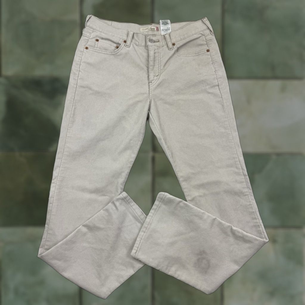 Levi's VINTAGE Levi's 505 Corduroy Pants Womens 6M Khaki Straight Leg Y2K 2000s Size 28" / US 6 / IT 42 - 1 Thumbnail